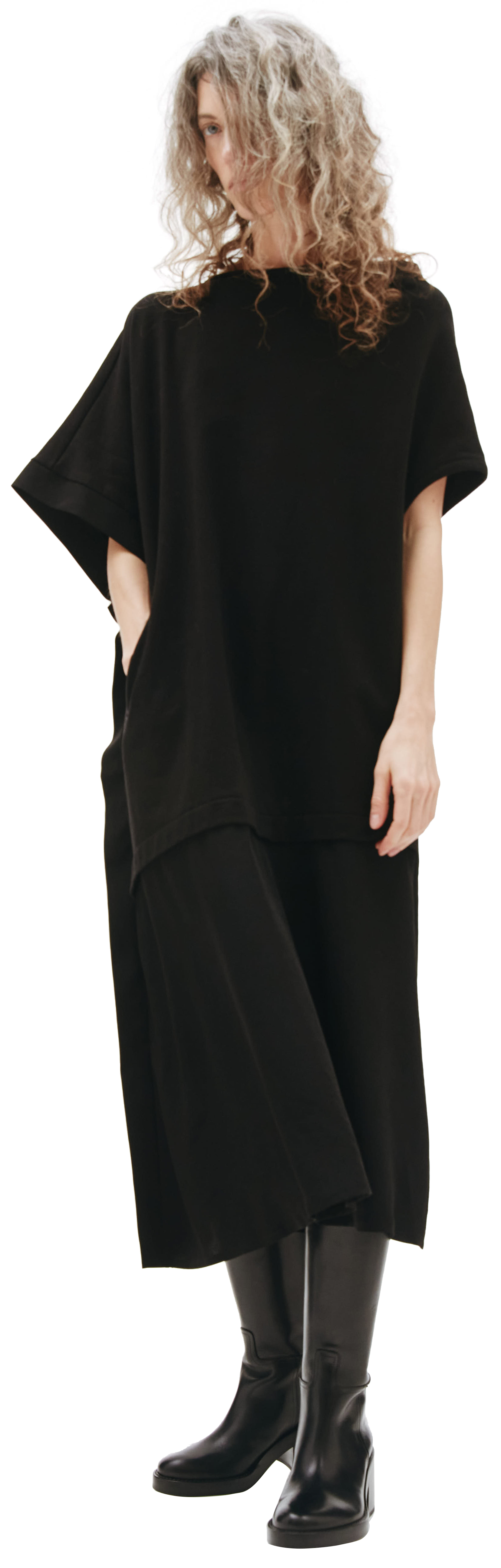 Y\'s Комбинированное платье с ассиметричным кроем