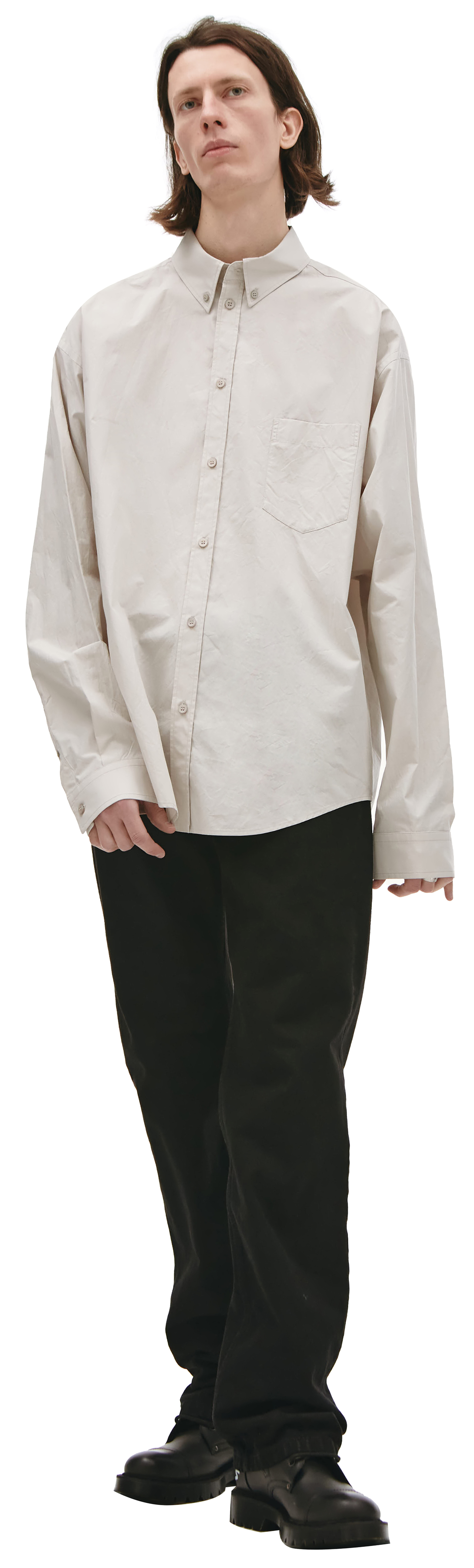 Balenciaga Оверсайз рубашка с мятым эффектом