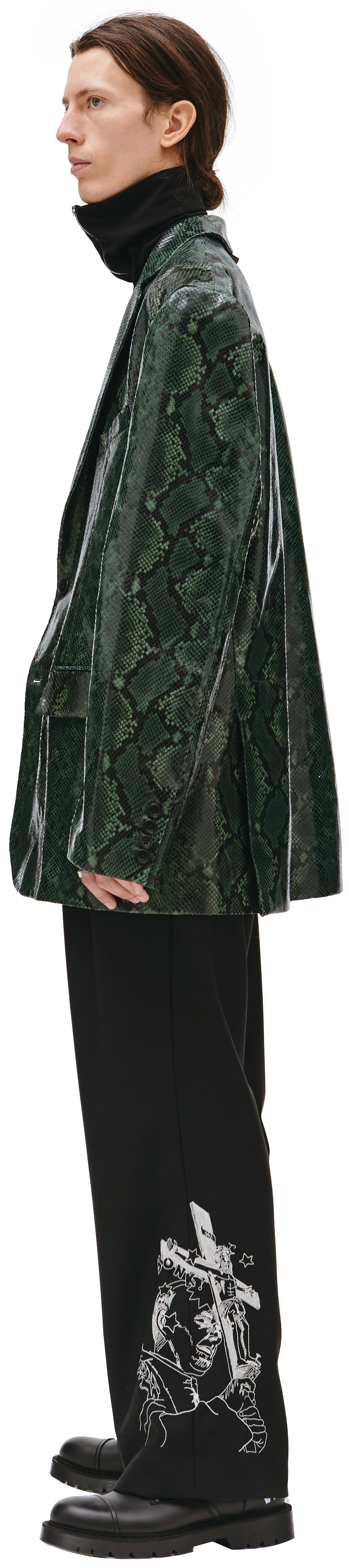 VETEMENTS Зеленый пиджак из кожи