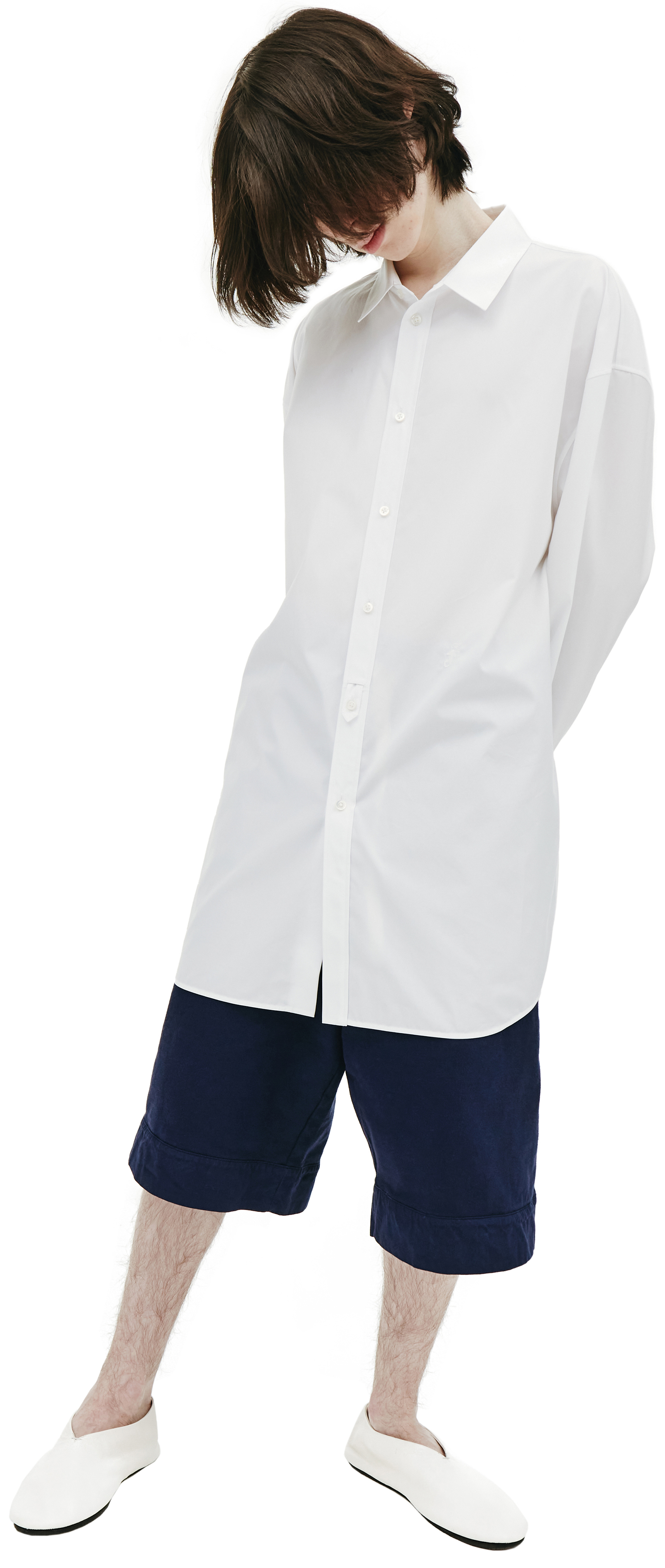 Jil Sander Оверсайз рубашка белого цвета