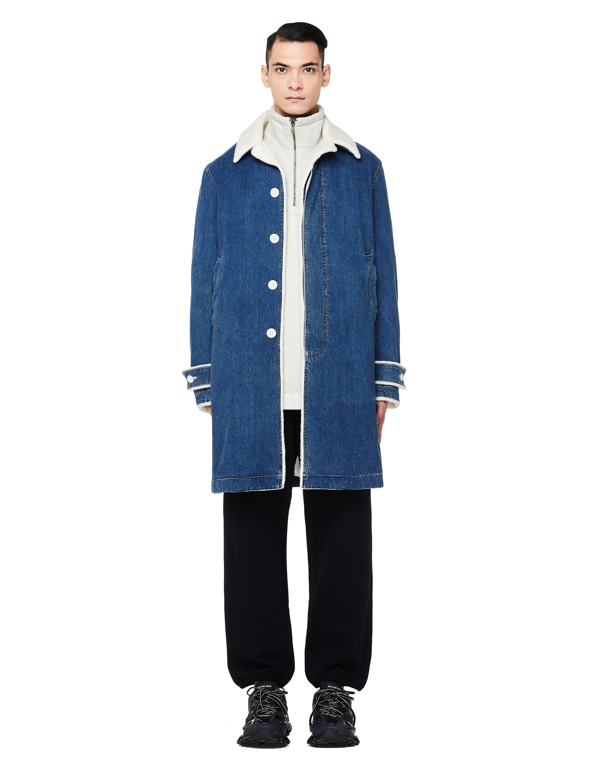 John Undercover Джинсовое пальто на искусственном меху