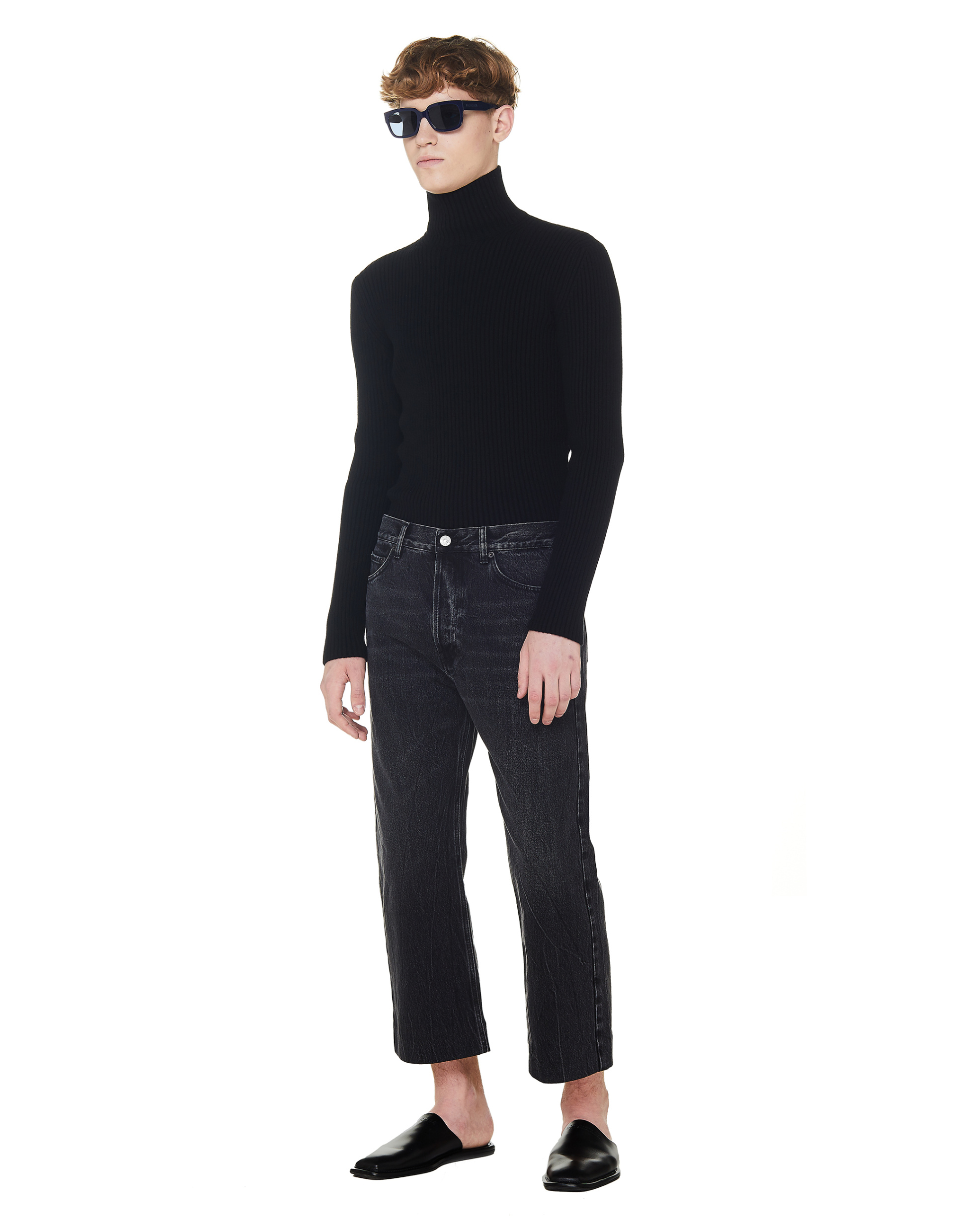 Balenciaga Укороченные джинсы с потертостями