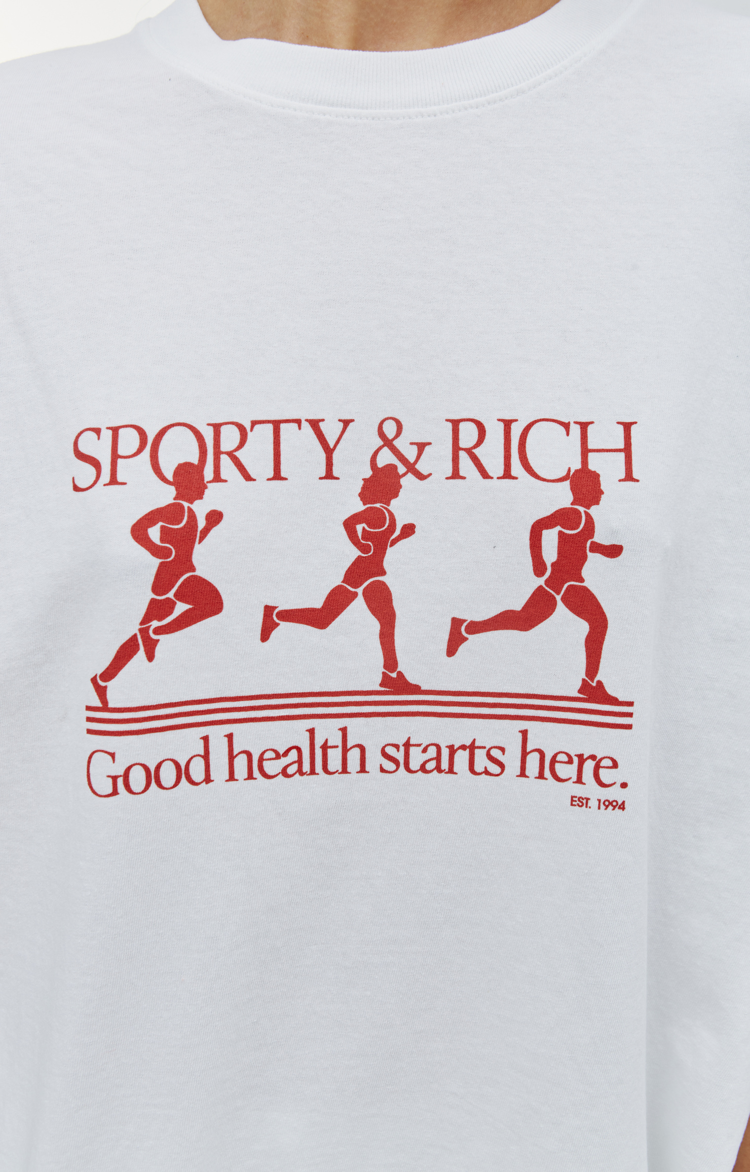 SPORTY & RICH Белая футболка с принтом
