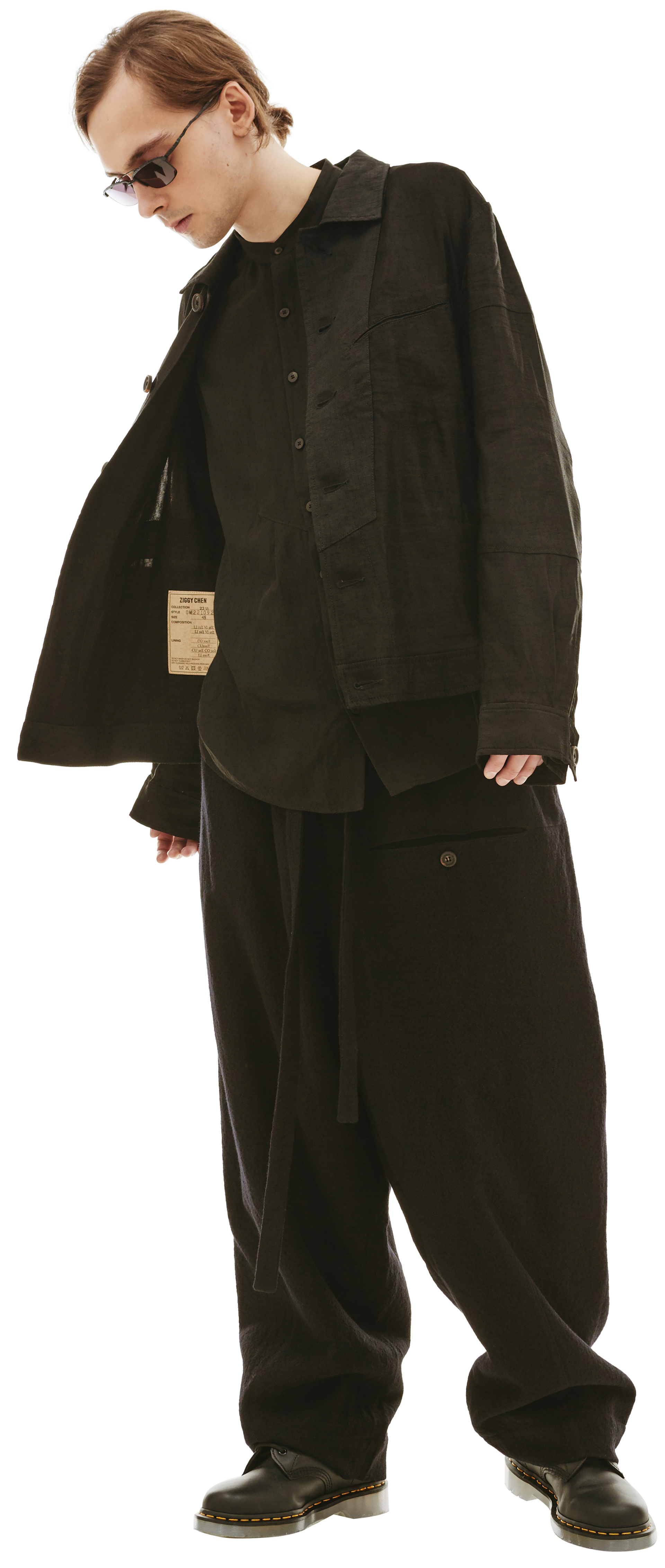 Ziggy Chen Льняная рубашка с накладным карманом