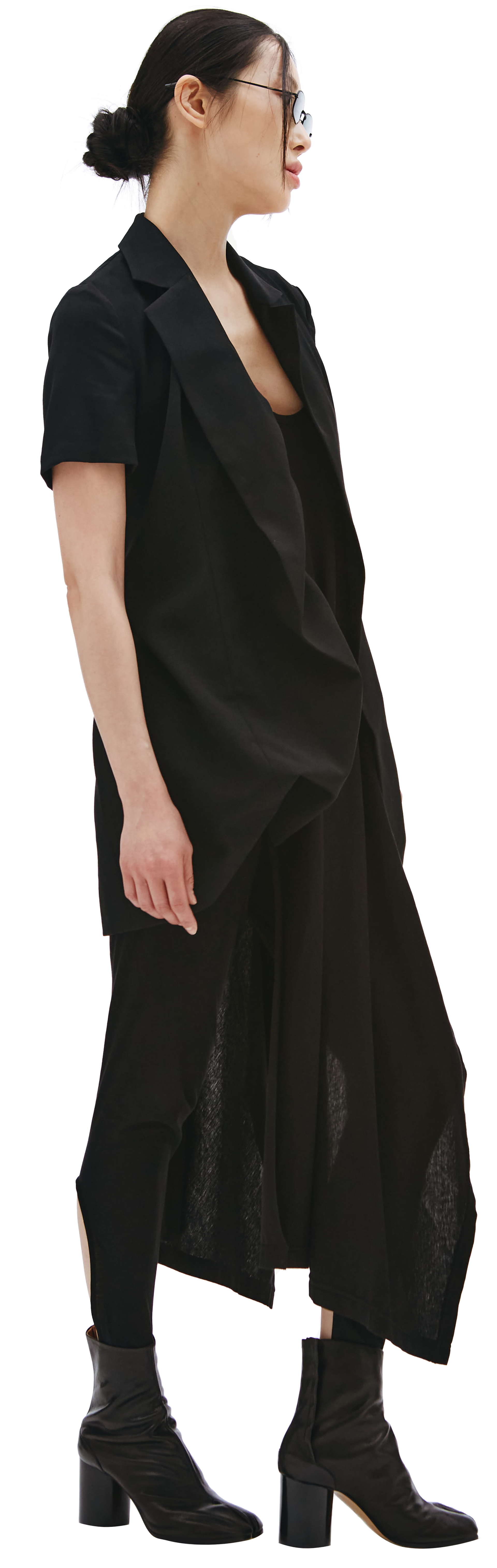 Yohji Yamamoto Асимметричный жакет с короткими рукавами