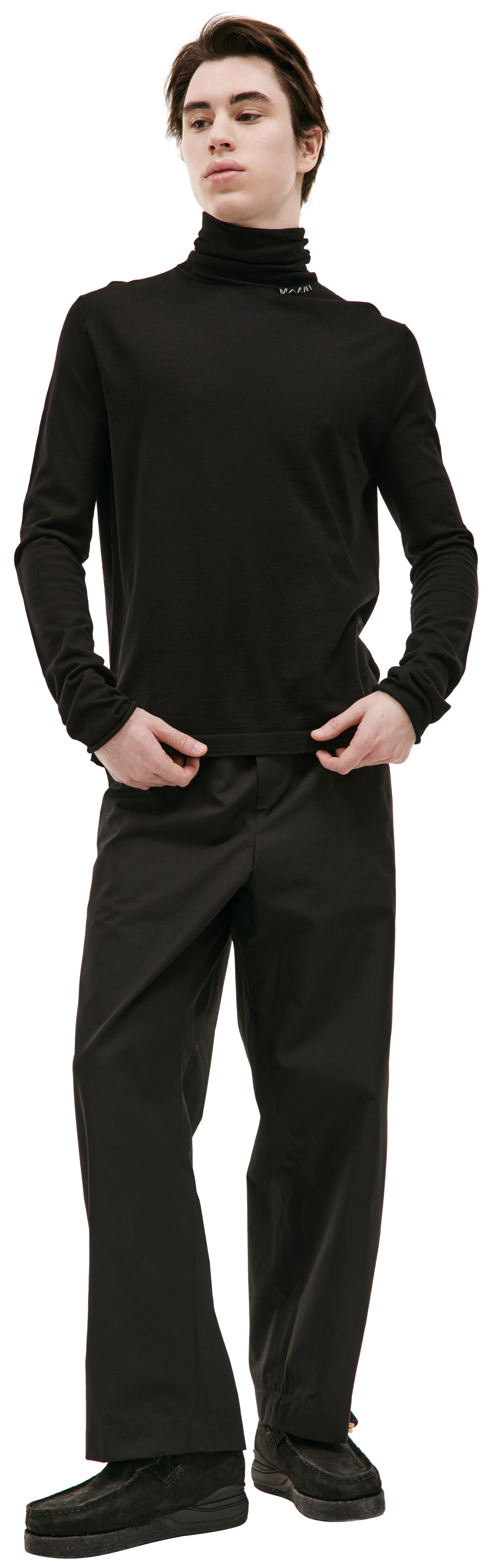 Marni Шерстяная водолазка с вышивкой бисером