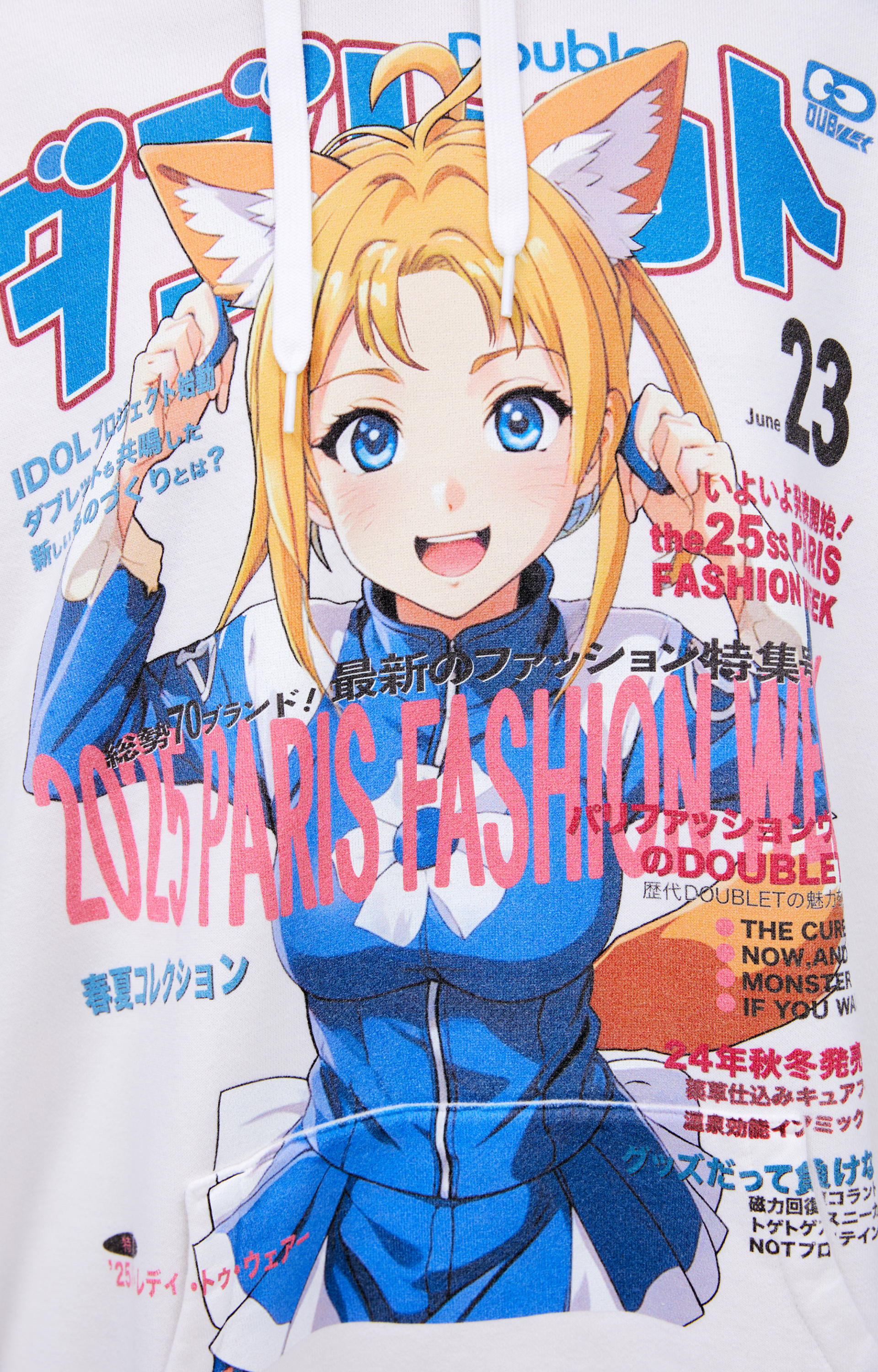 Doublet Белое худи с принтом