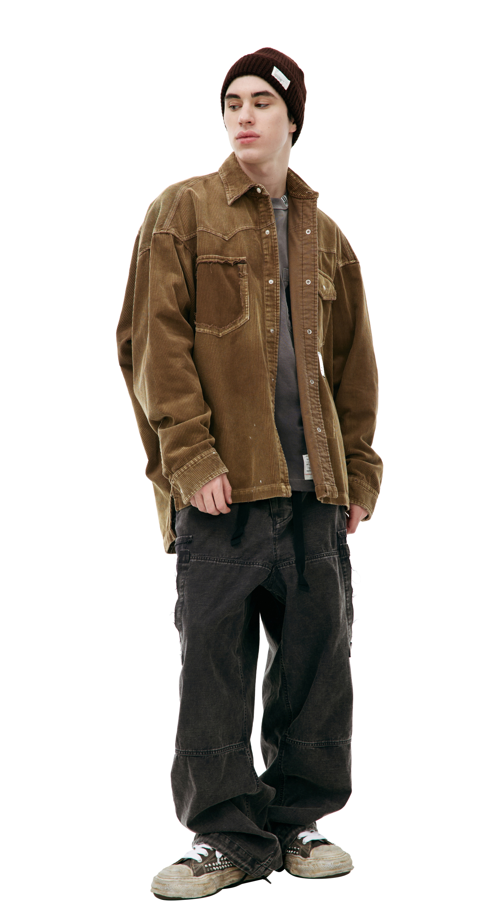 Maison Mihara Yasuhiro Вельветовая рубашка с логотипом