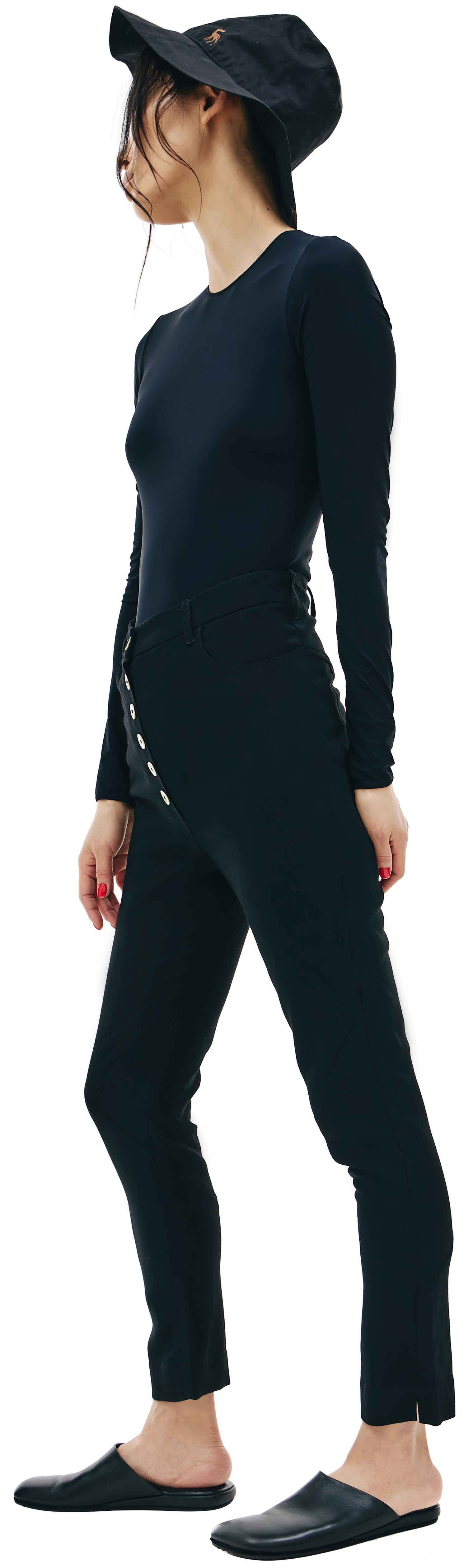 Ann Demeulemeester Черные брюки на пуговицах