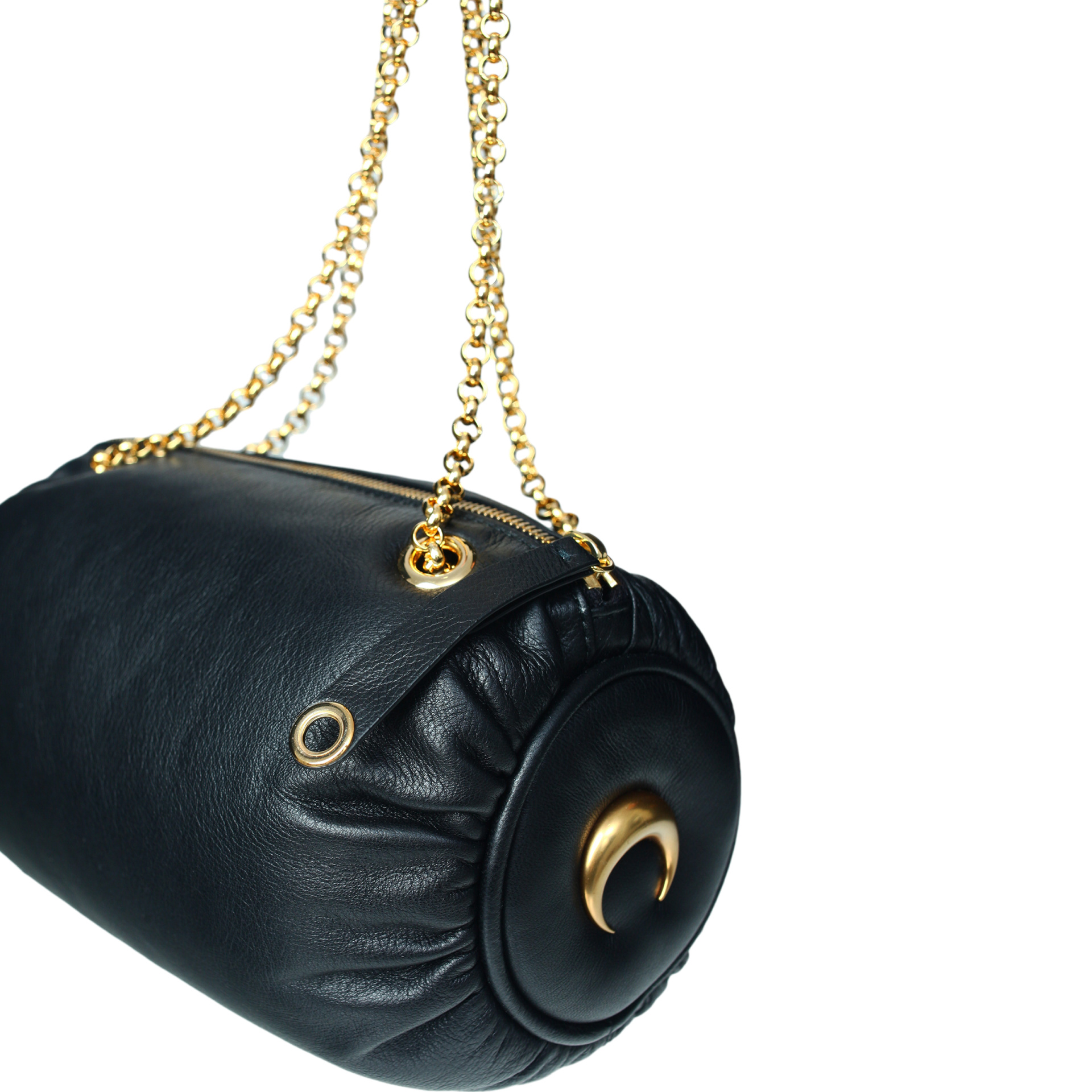 MARINE SERRE Кожаная сумка \'Pillow\' на металлической цепочке