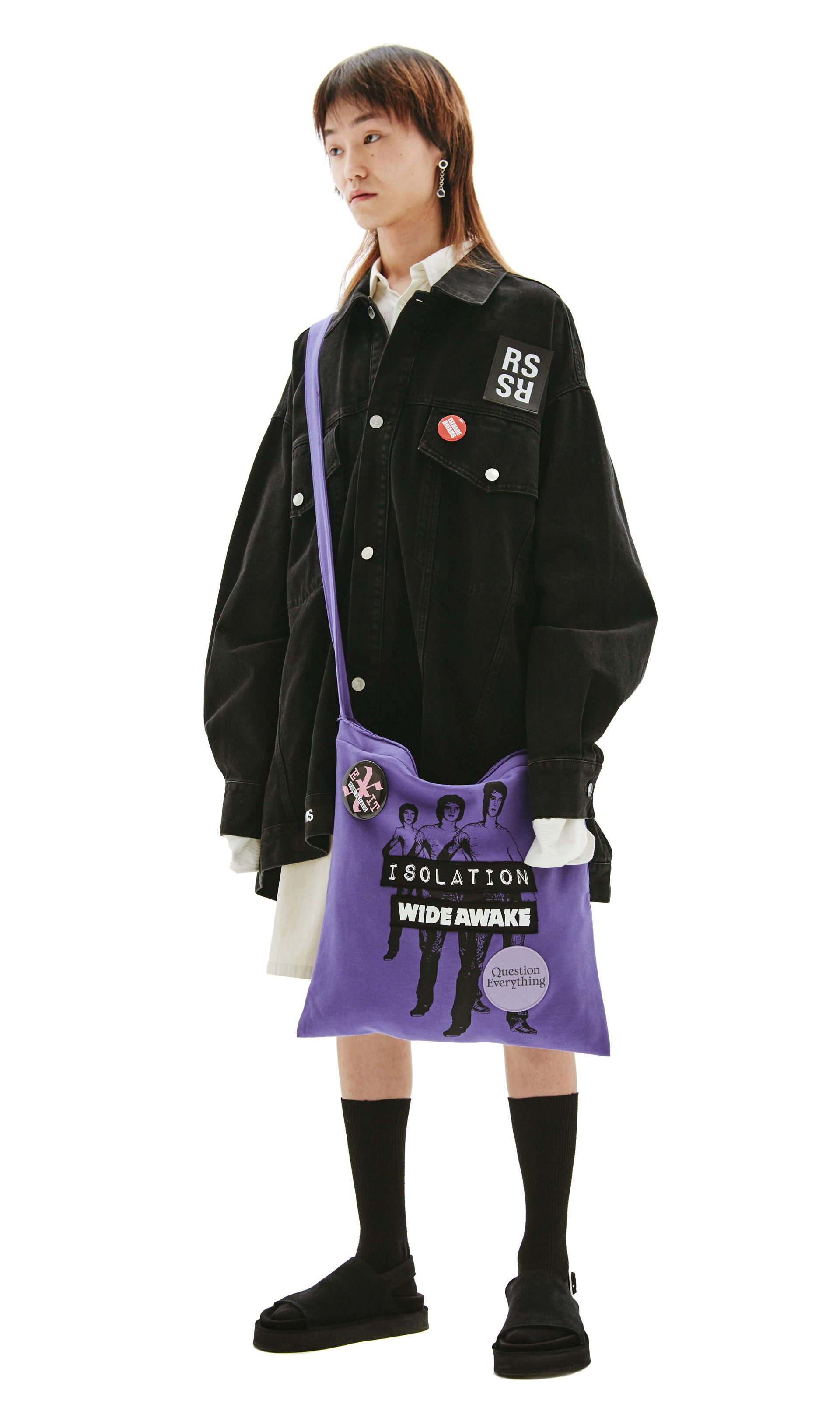 Raf Simons Фиолетовая сумка с принтом Isolation