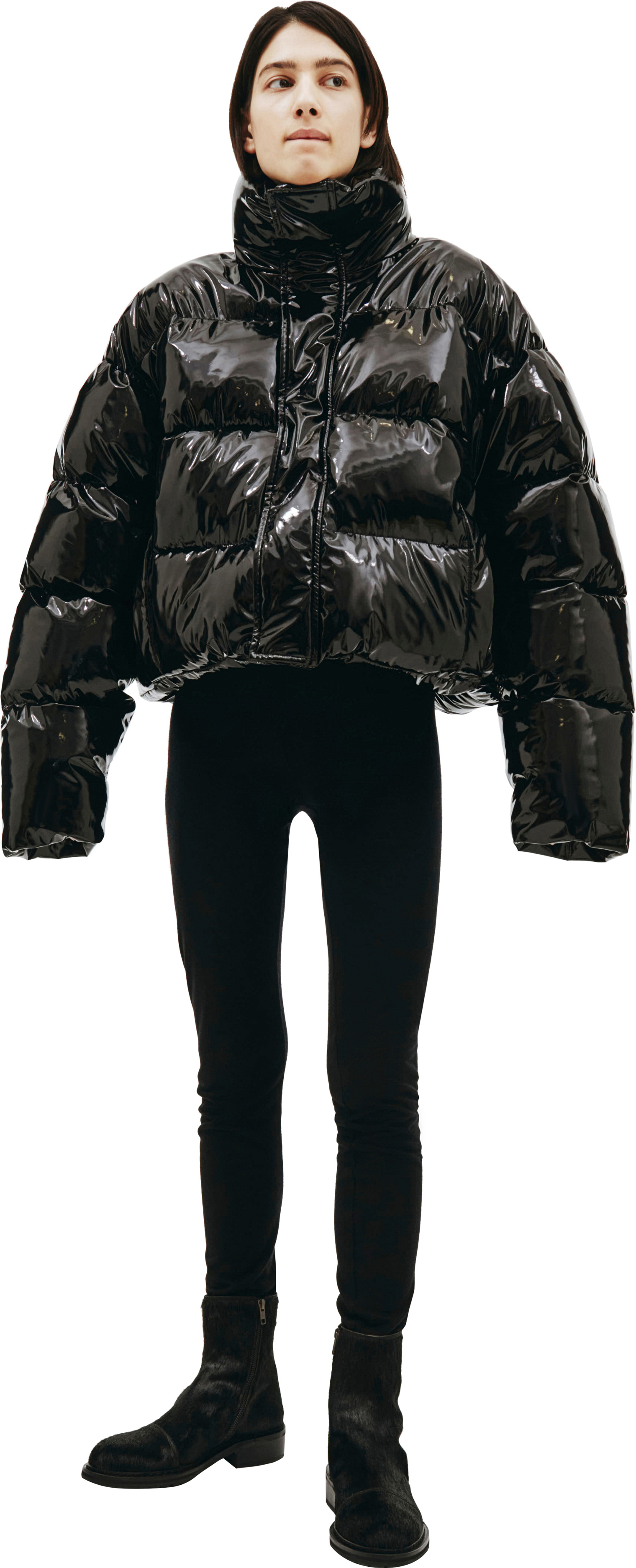 Balenciaga Укороченный лакированный пуховик