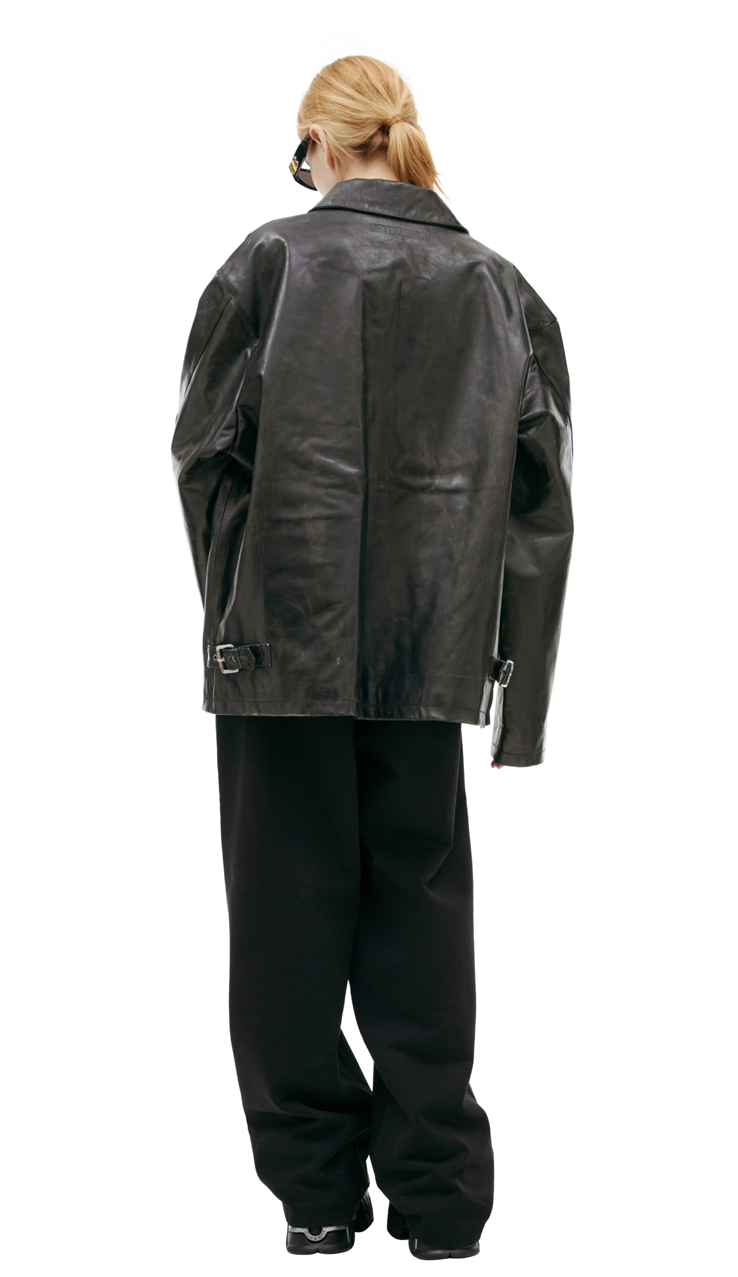 VETEMENTS Кожаная куртка с воротом
