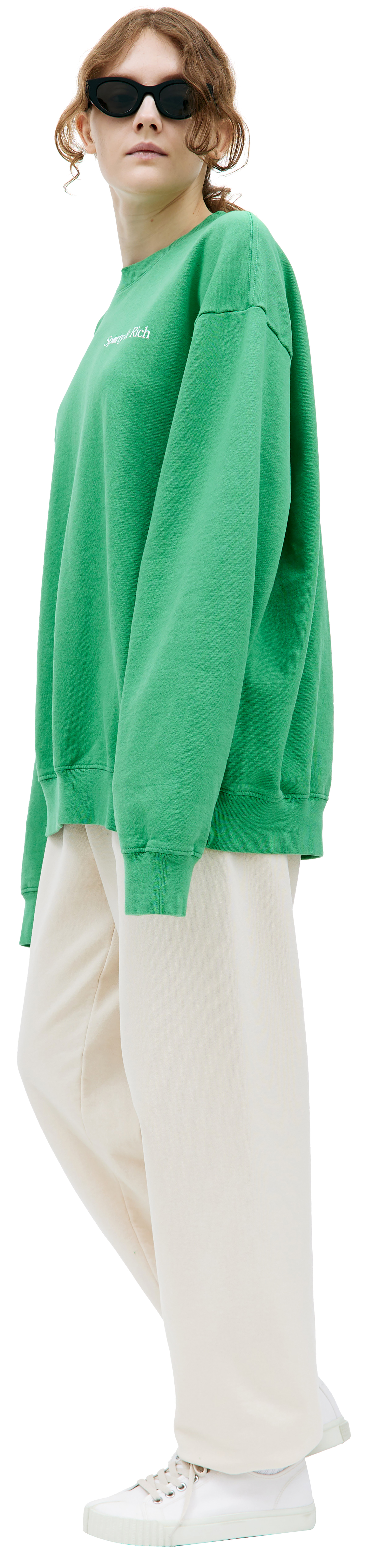 SPORTY & RICH Зеленый свитшот с принтом  \'LA Racquet\'