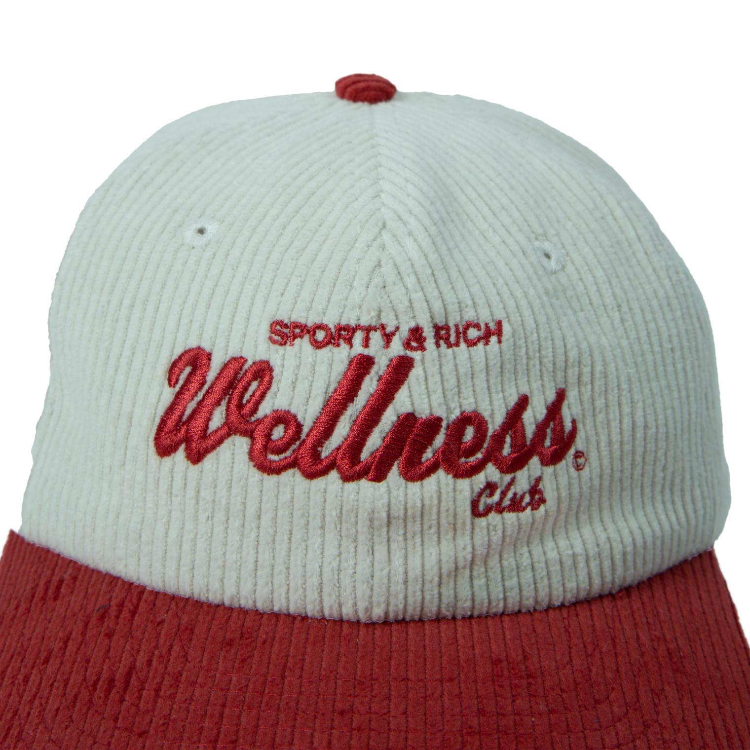 SPORTY & RICH Вельветовая кепка с вышивкой \'Wellness\'