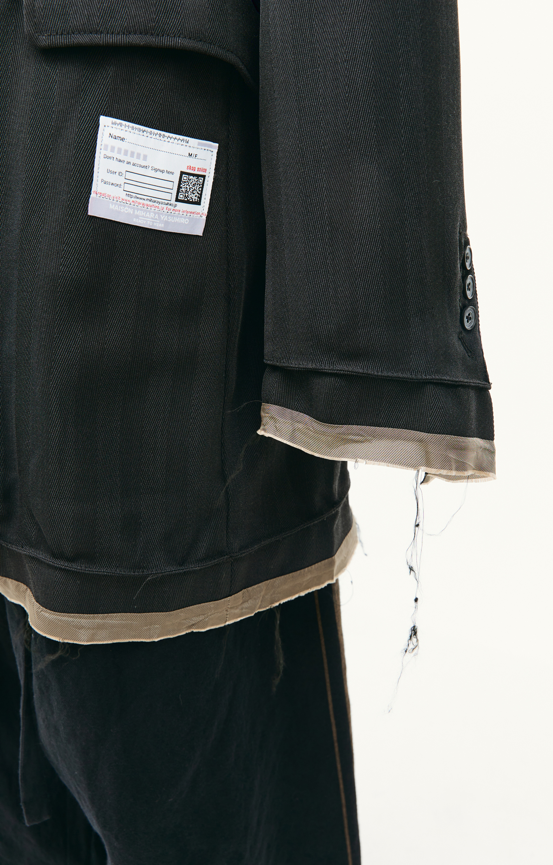 Maison Mihara Yasuhiro Комбинированный пиджак с патчем