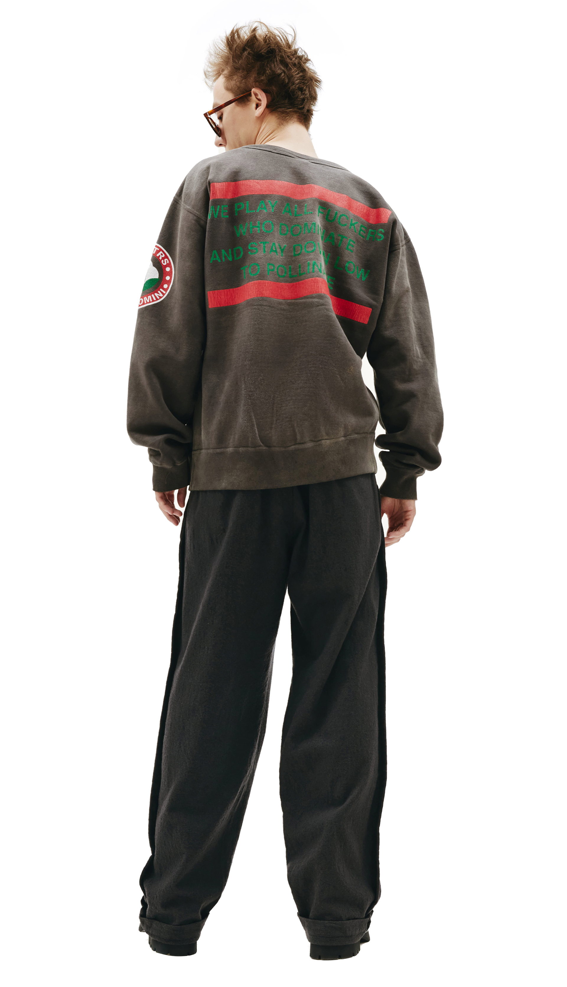 Saint Michael Серый свитшот с принтом