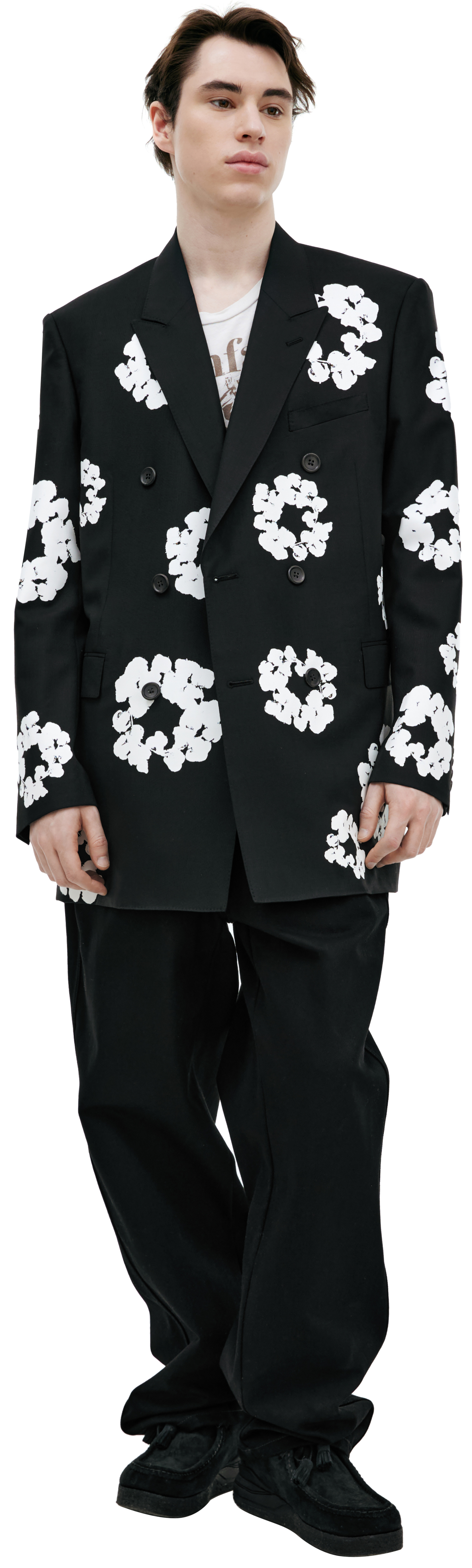 Saint Mxxxxxx Двубортный жакет с монопринтом