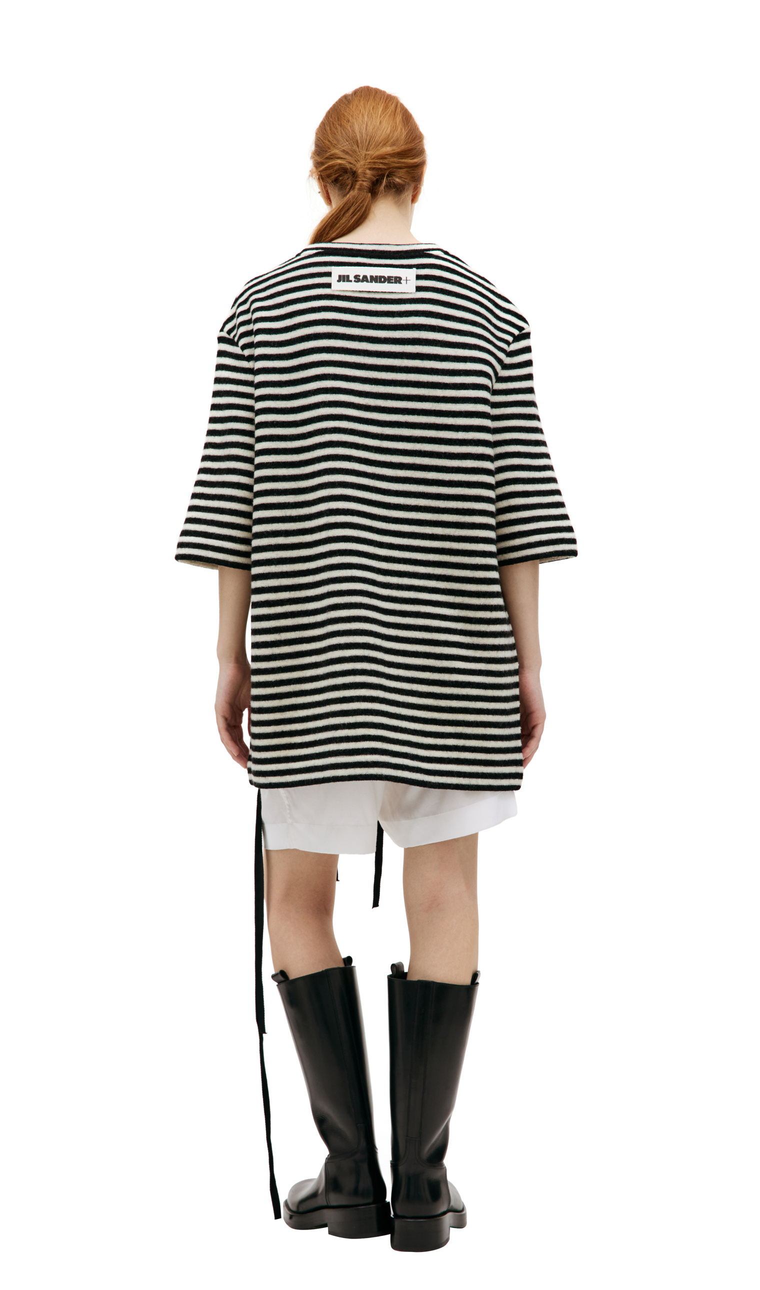 Jil Sander Шерстяной свитер с коротким рукавом
