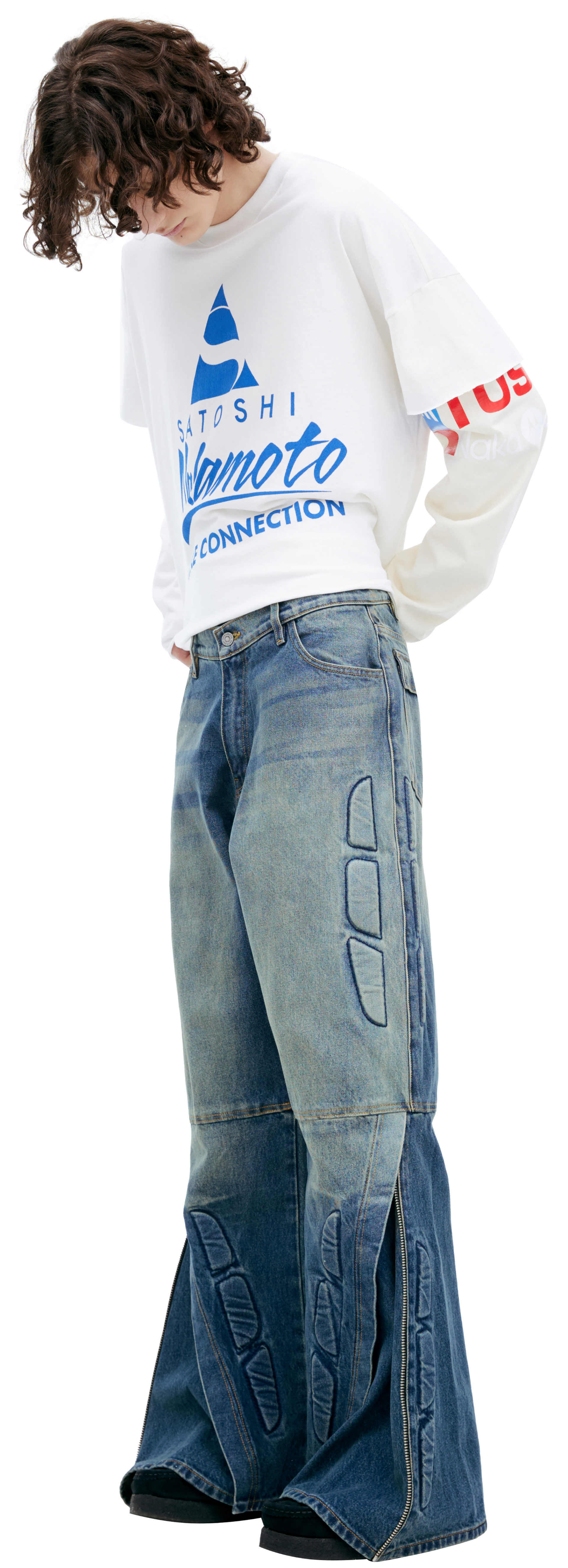 Satoshi Nakamoto Широкие джинсы с молниями