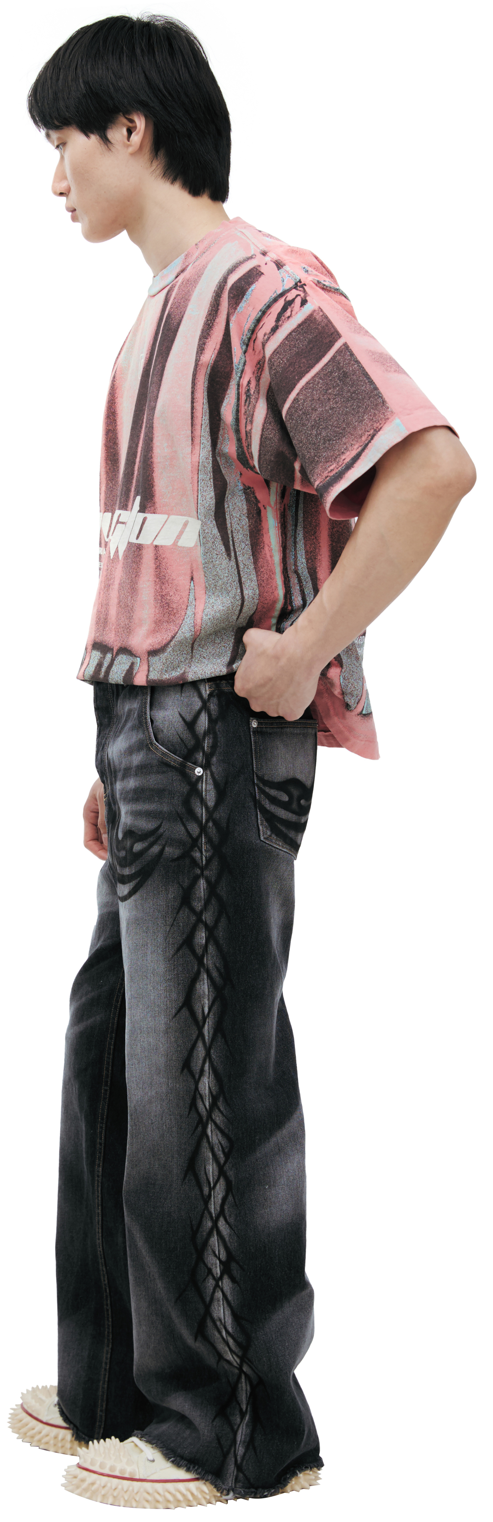 Hellstar Джинсы с эффектом граффити