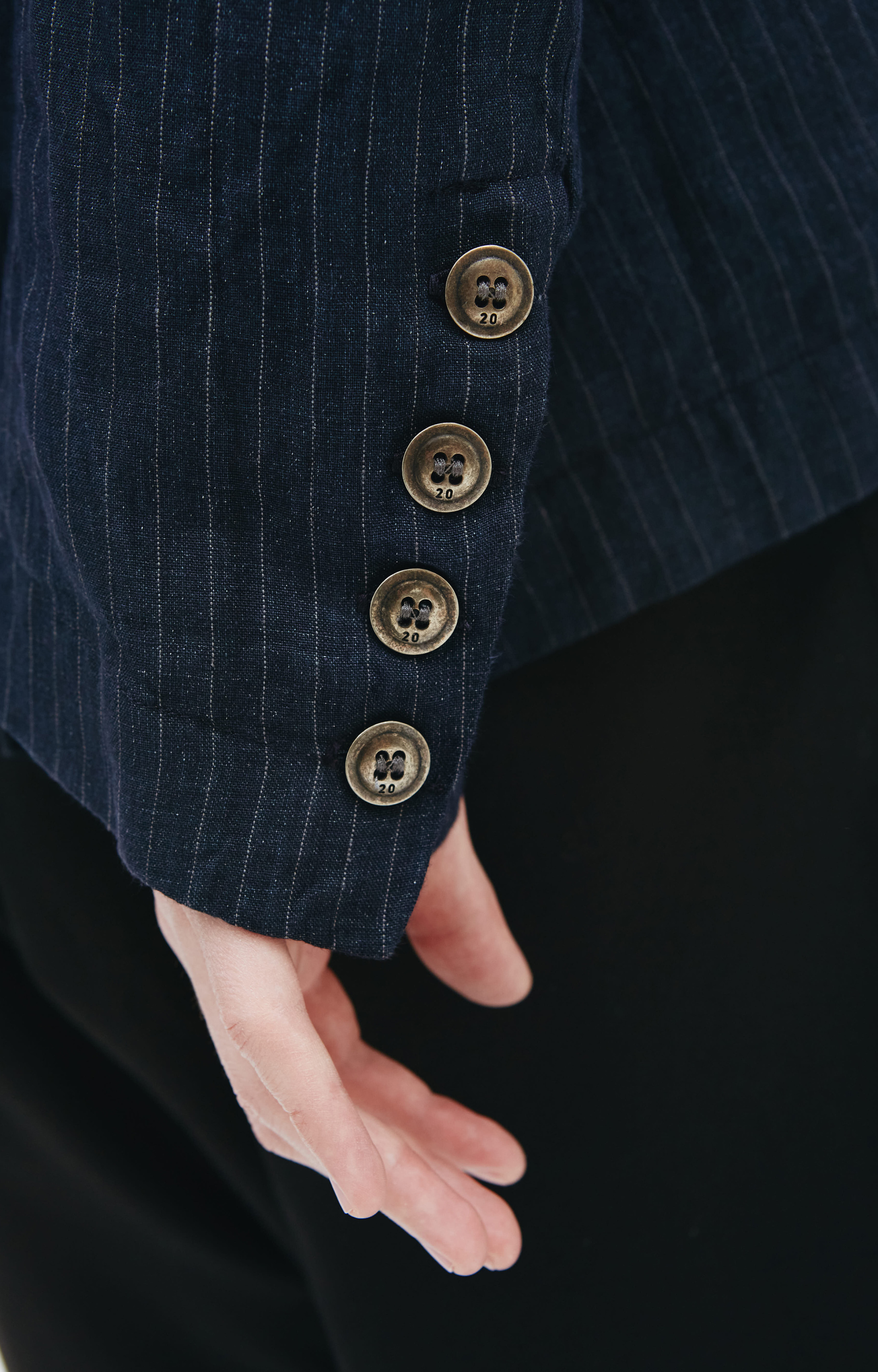 Greg Lauren Льняной пиджак Ollie в полоску