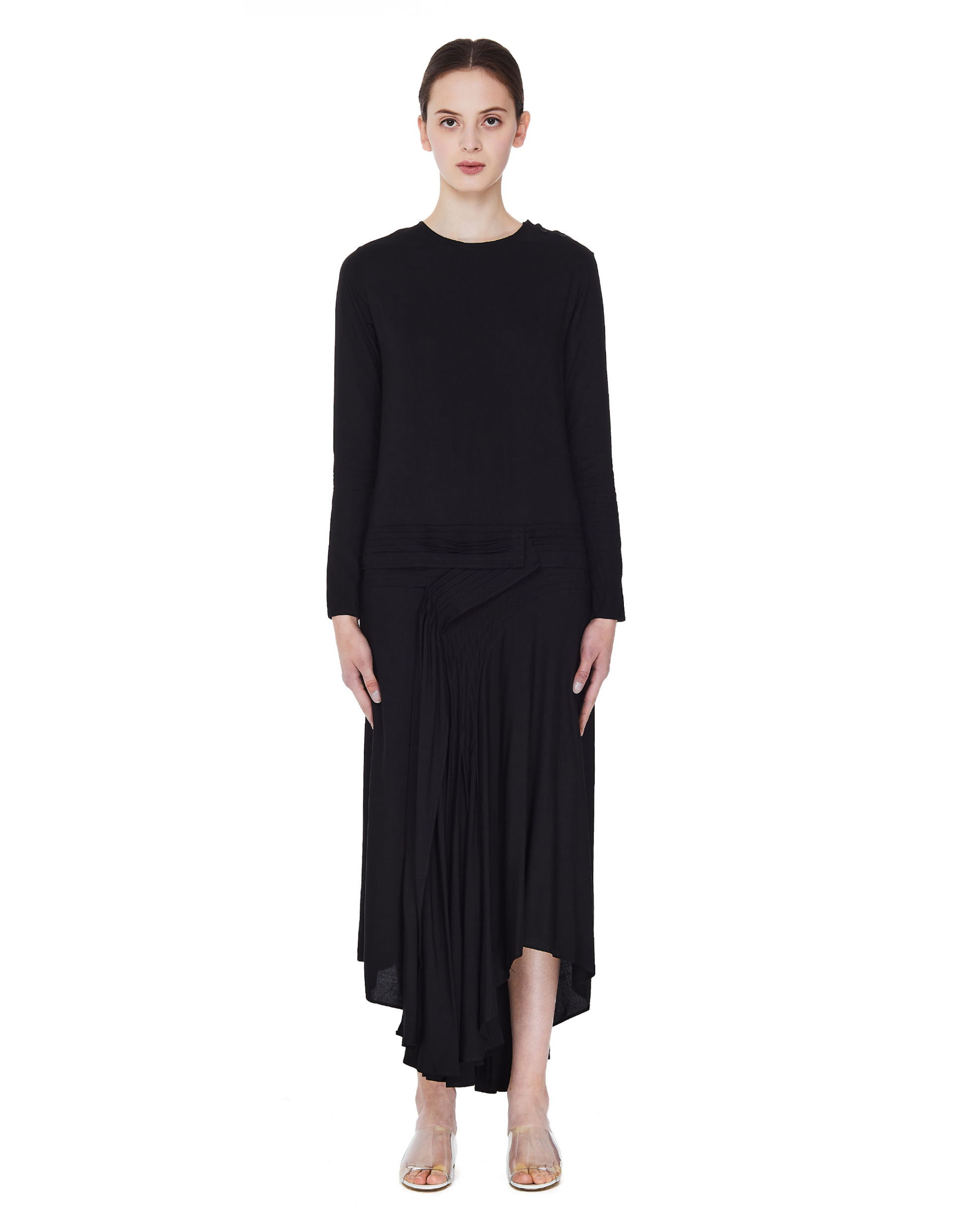 Yohji Yamamoto Черное платье с вшитым поясом