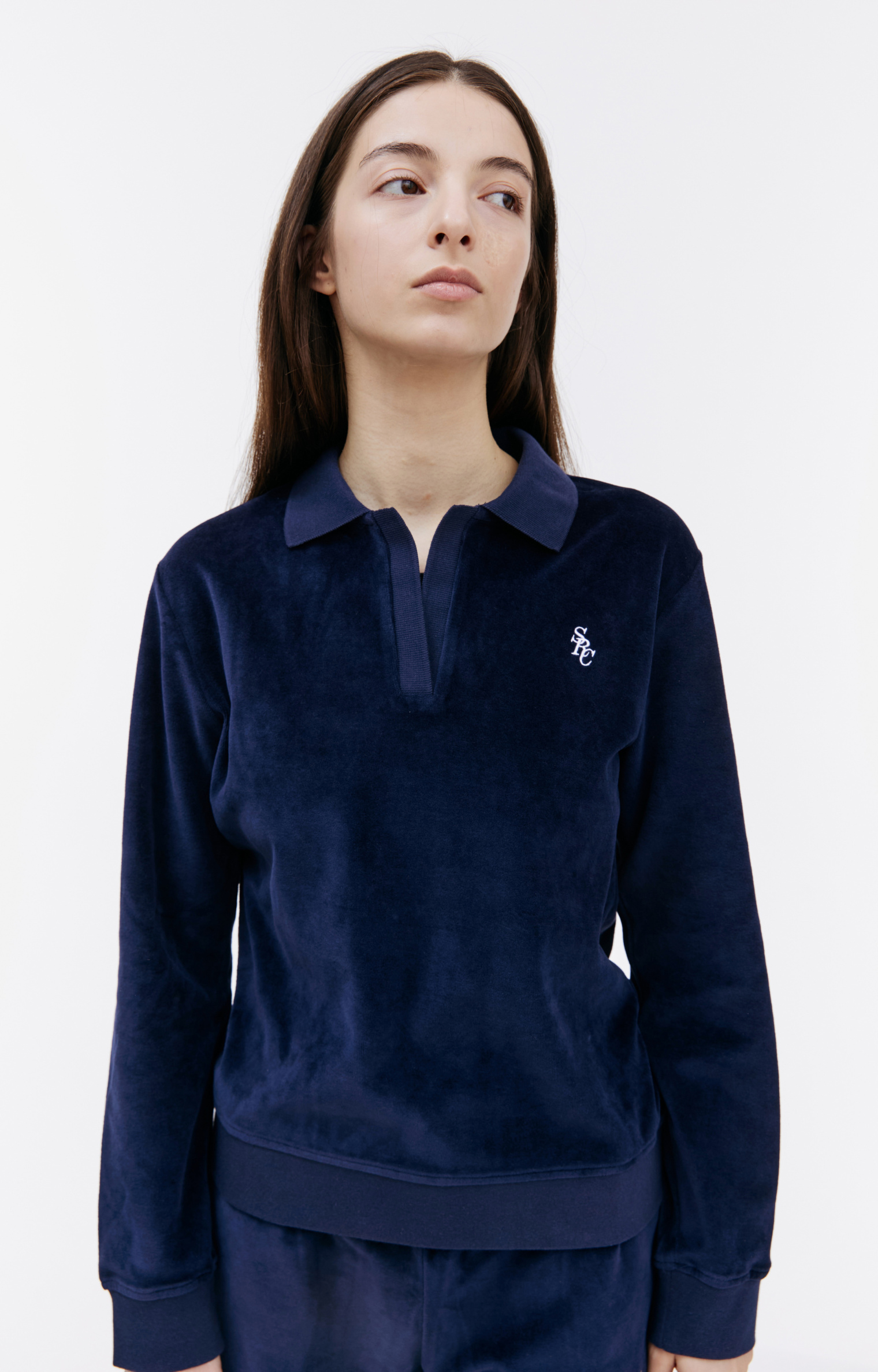 SPORTY & RICH Велюровый лонгслив SRC