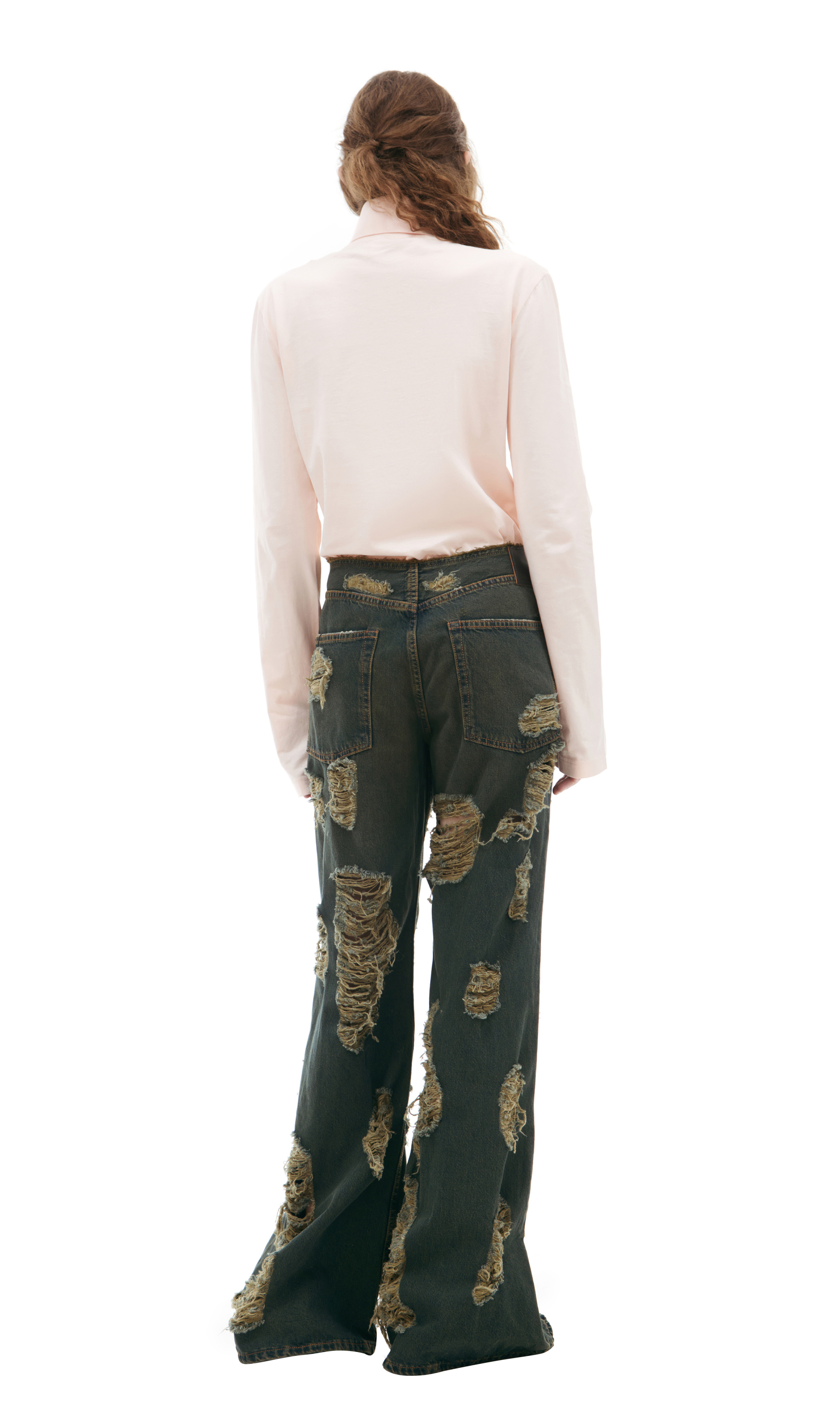 Acne Studios Рваные джинсы с эффектом потертости