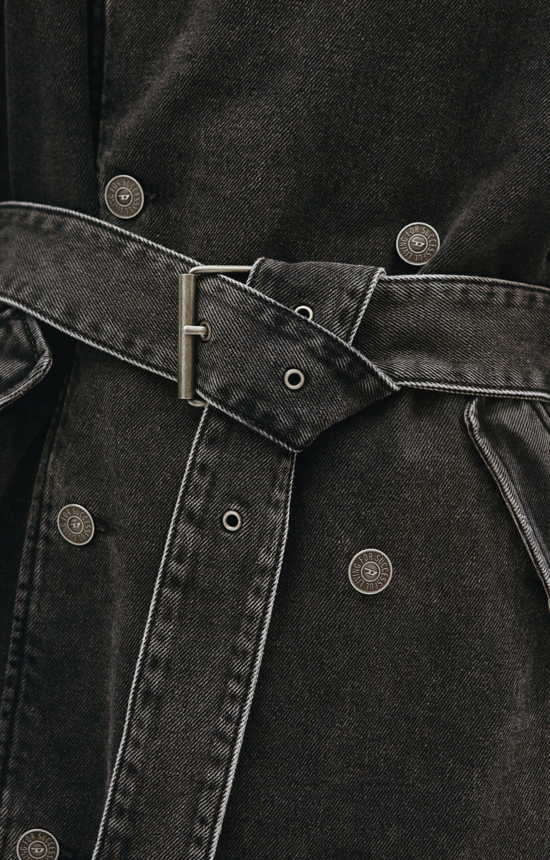 Diesel Джинсовое пальто с поясом