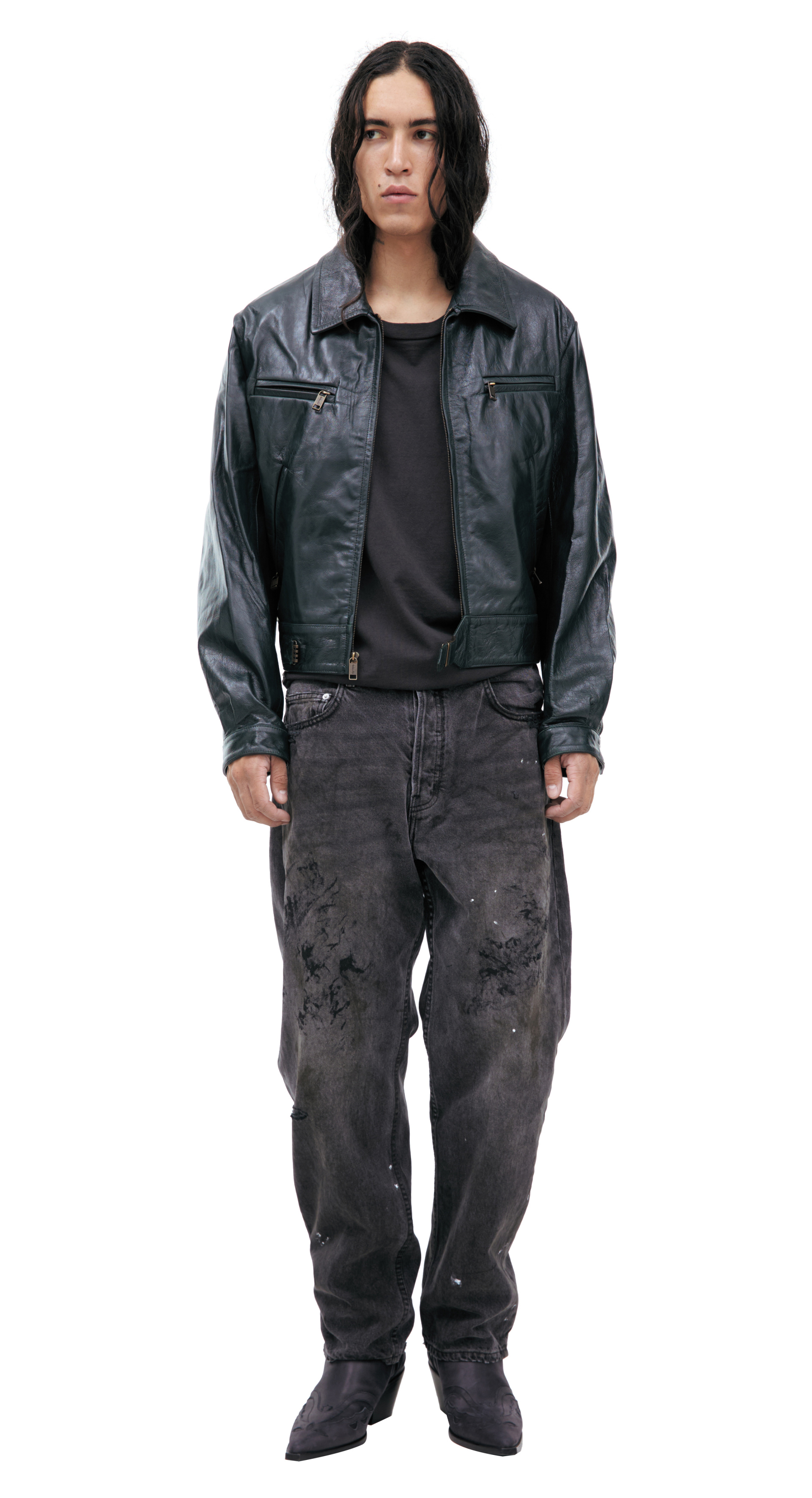 Enfants Riches Déprimés Кожаная куртка на молнии