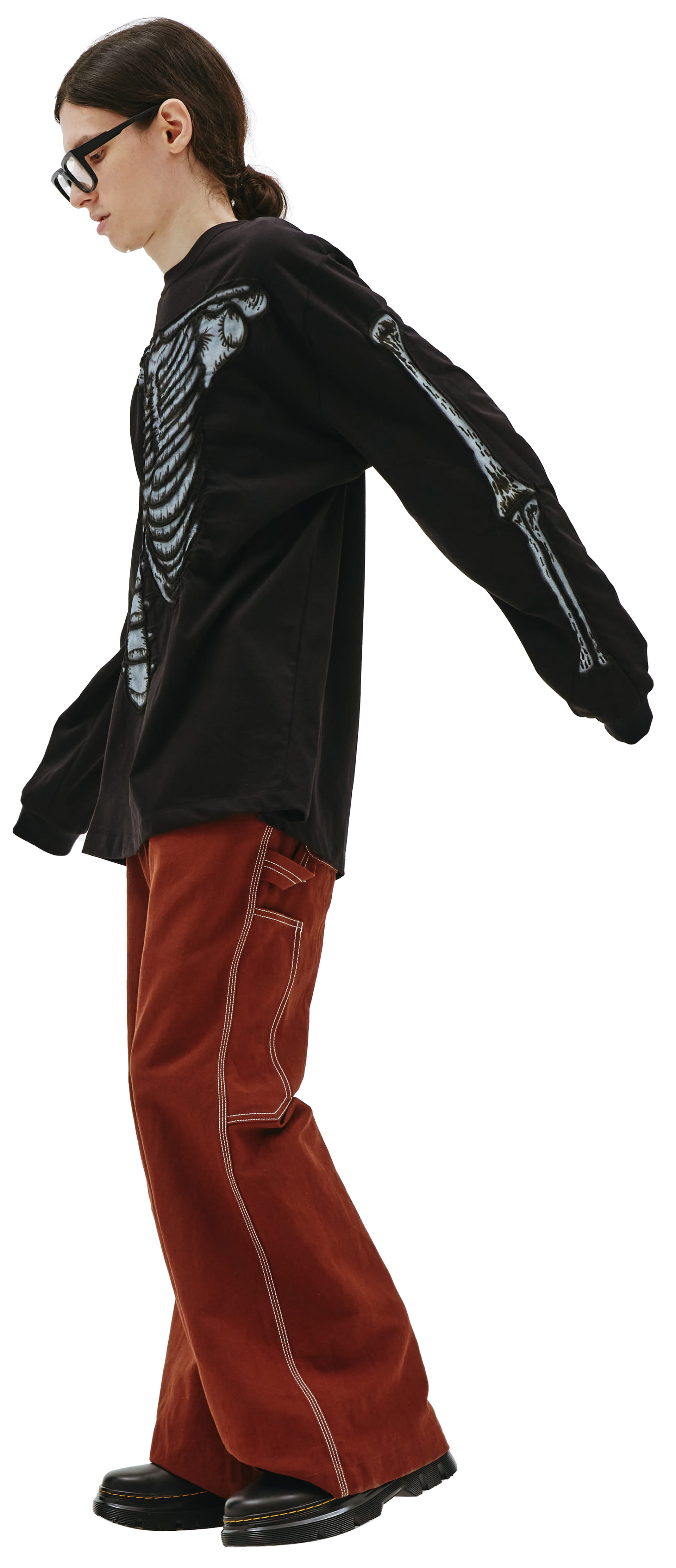 Doublet Лонгслив с вышивкой в виде скелета