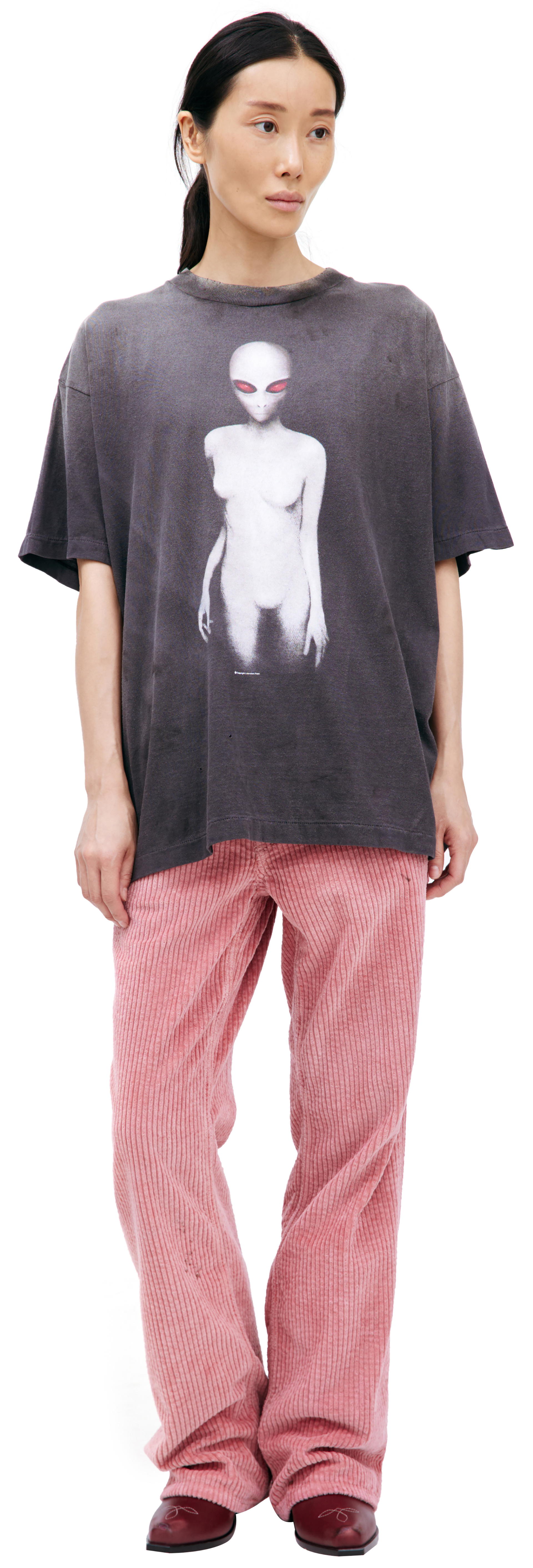 Saint Mxxxxxx Серая футболка с принтом