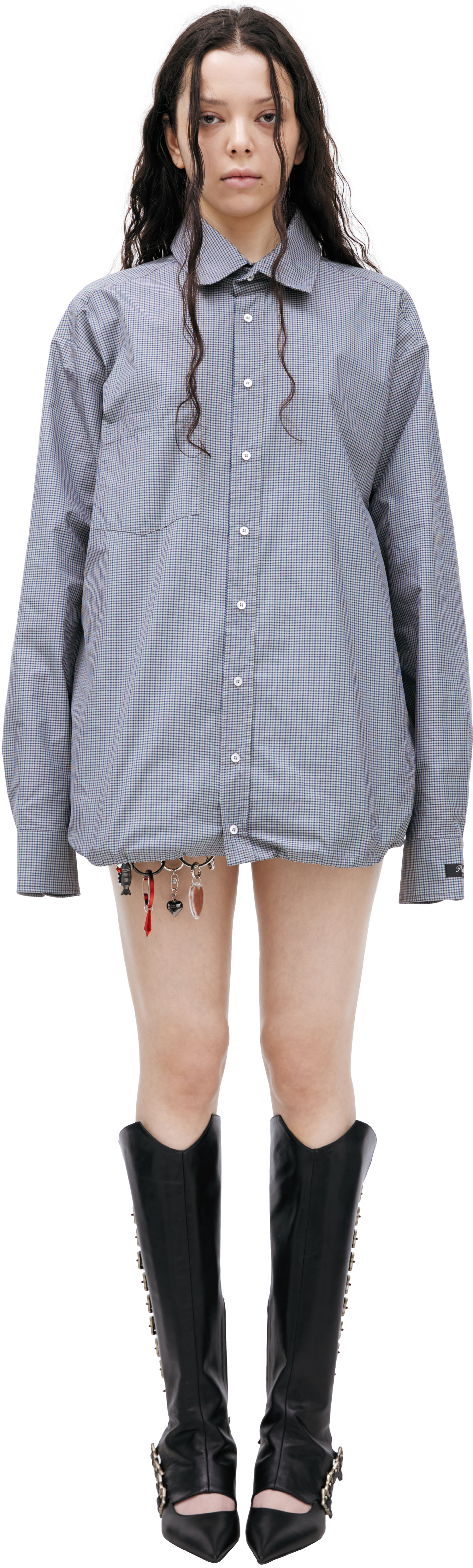 PROTOTYPES Рубашка в клетку с вырезом на спине