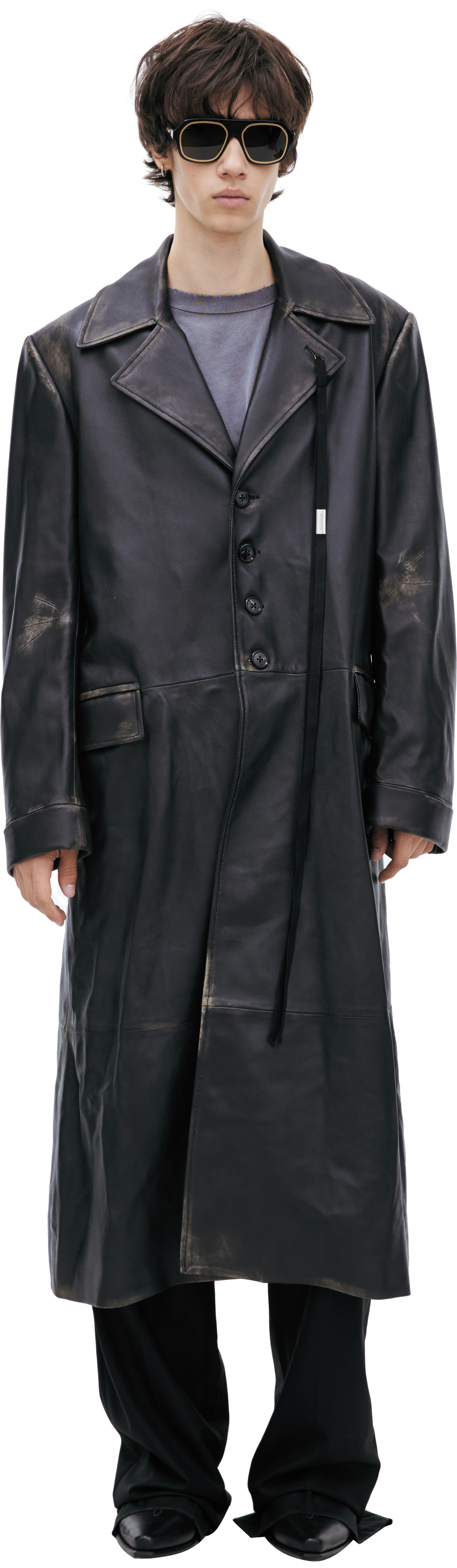 Ann Demeulemeester Кожаное пальто AILO