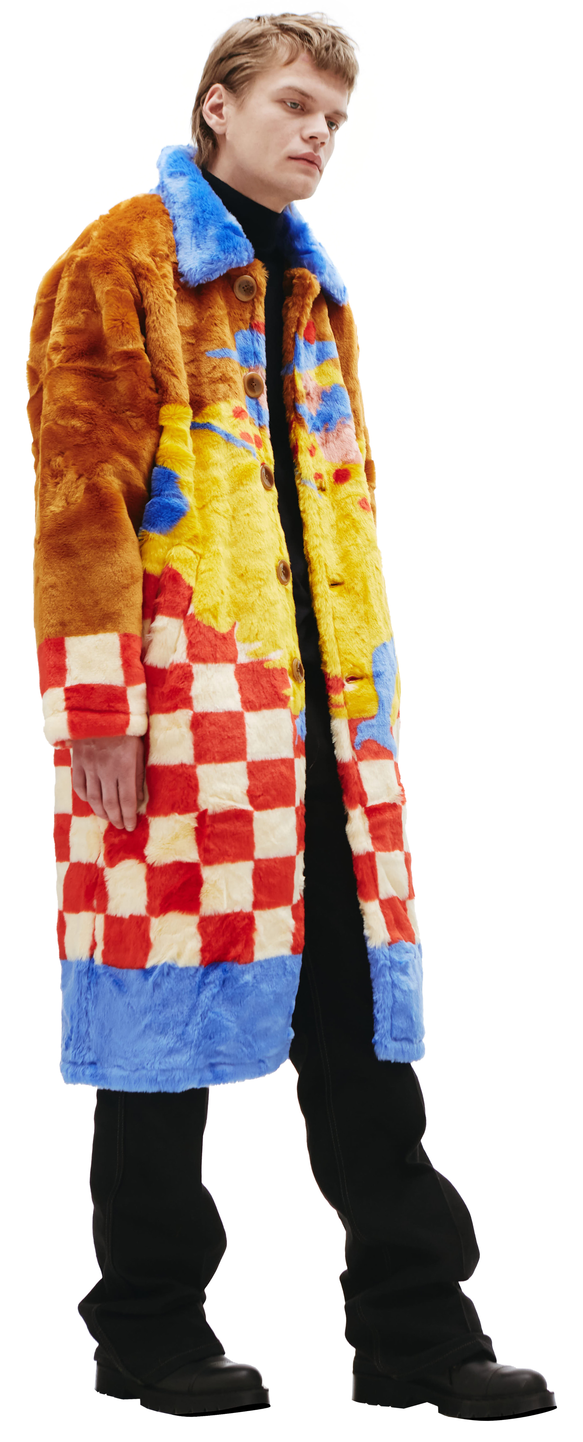 KidSuper Разноцветная шуба из искуственного меха