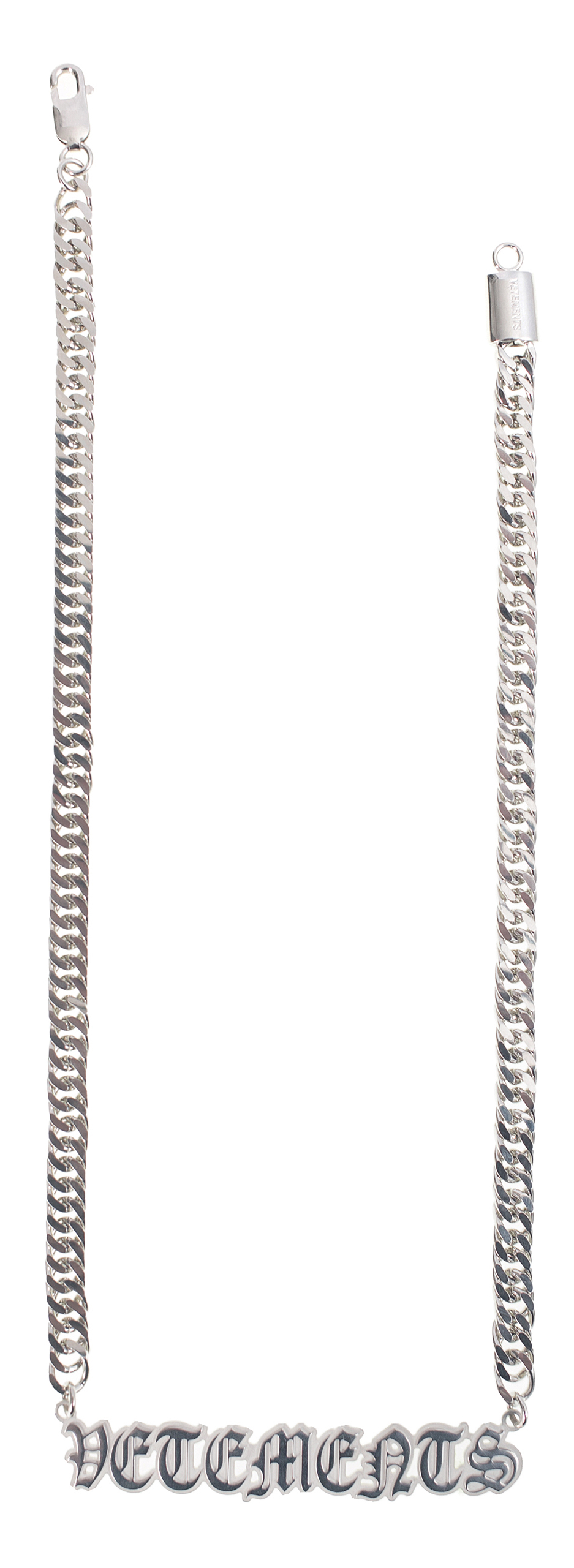 VETEMENTS Серебристое колье с логотипом
