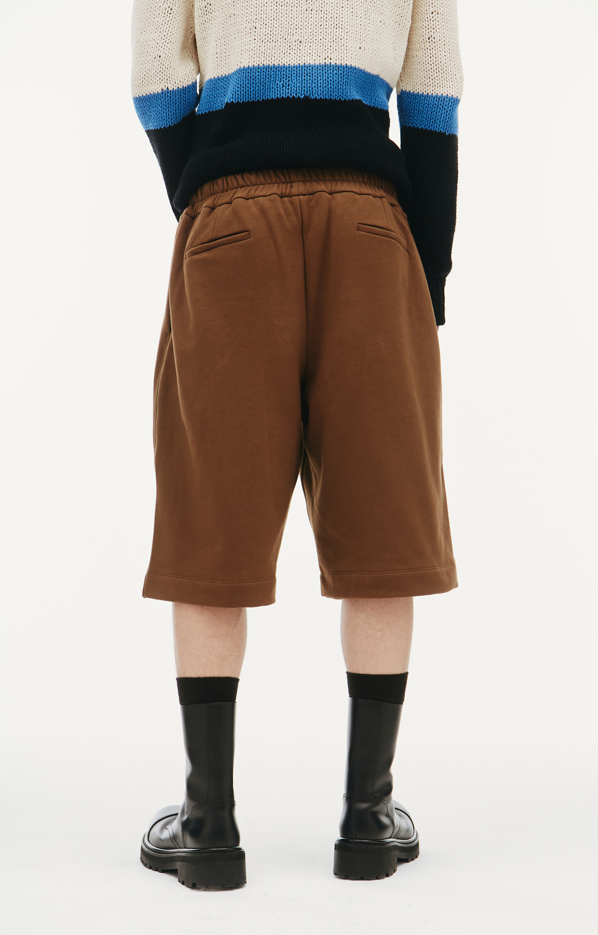 Jil Sander Оверсайз шорты коричневого цвета на резинке