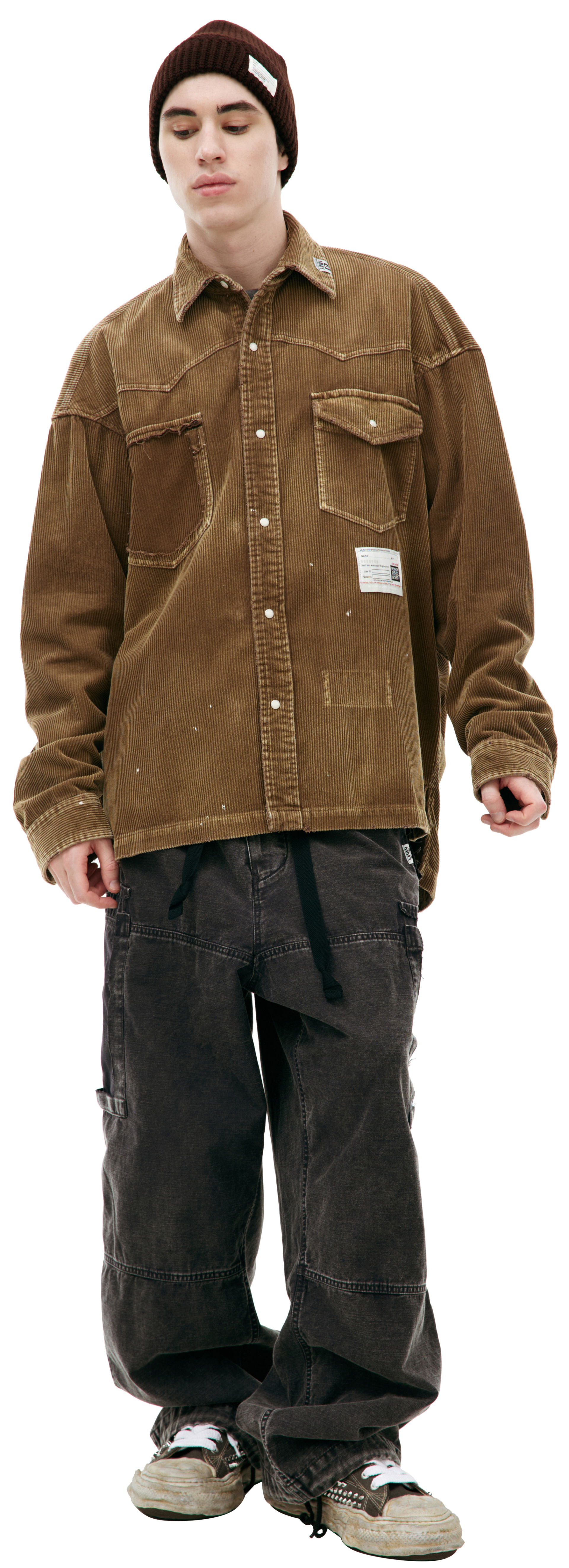 Maison Mihara Yasuhiro Вельветовая рубашка с логотипом