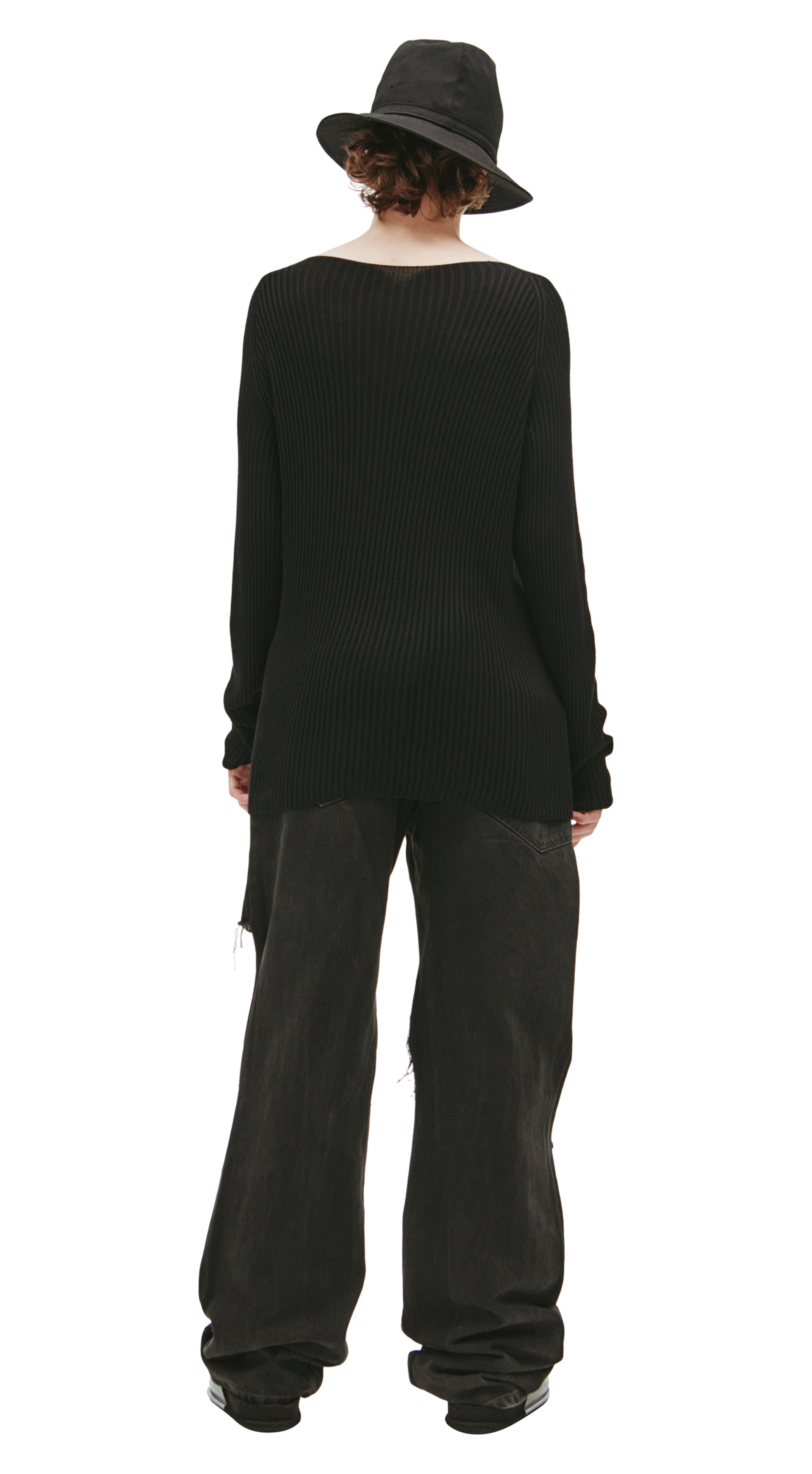 Yohji Yamamoto Свитер-лапша с круглым вырезом