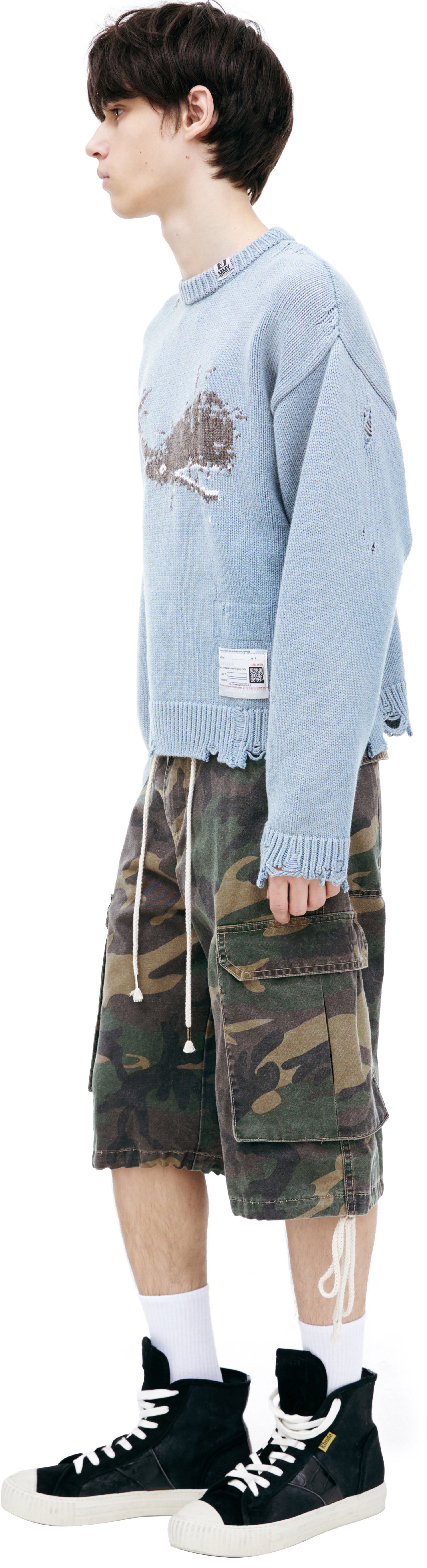 Maison Mihara Yasuhiro Свитер с вышитым принтом