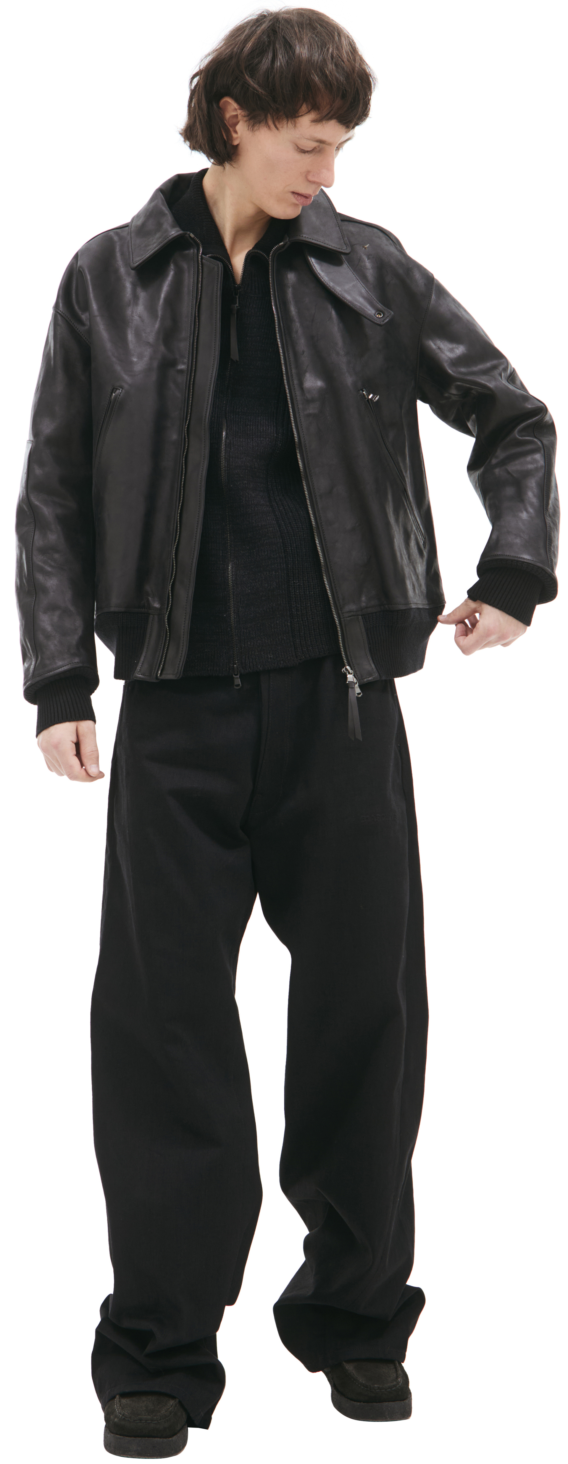 The Viridi-Anne Кожаная куртка с воротником