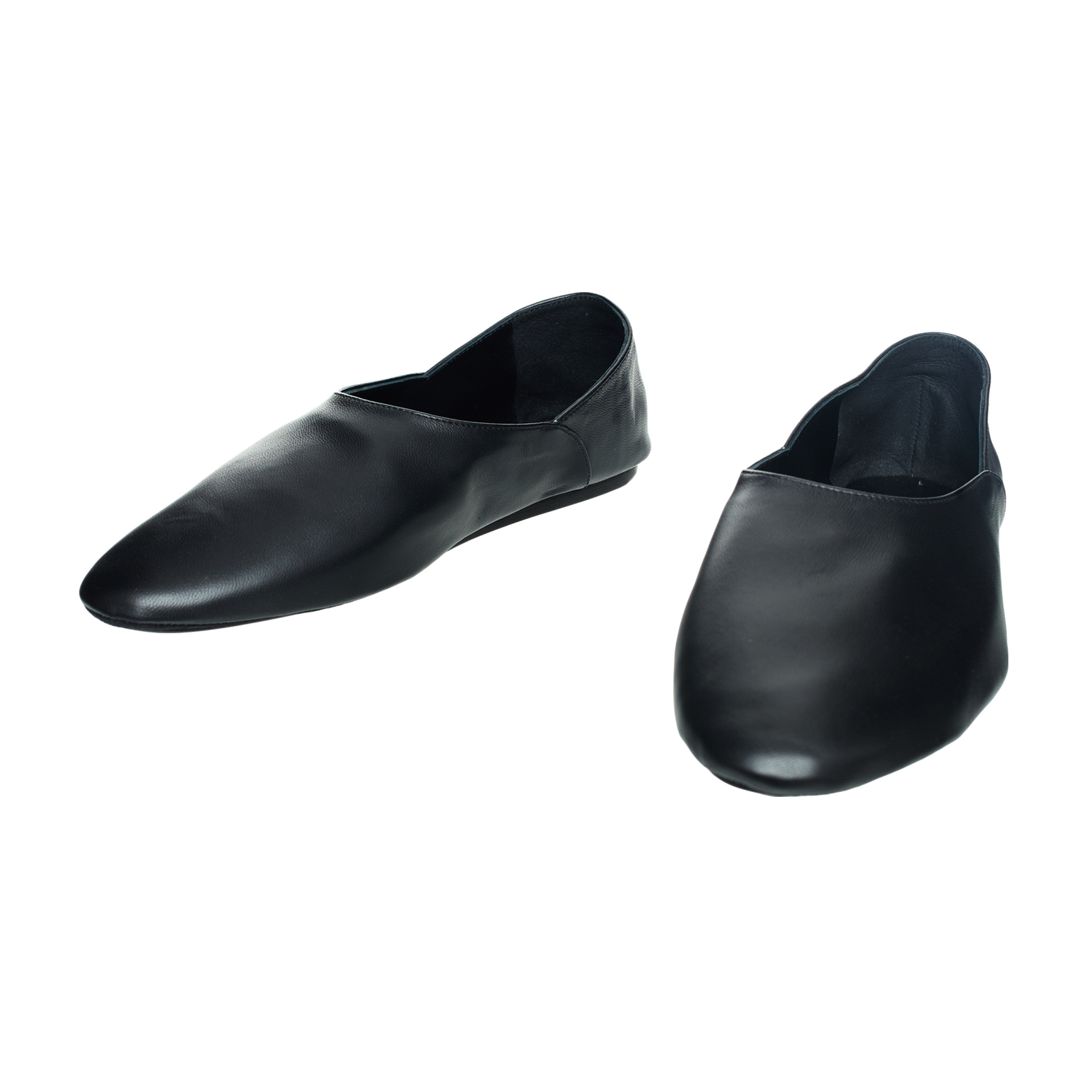 Jil Sander Черные кожаные слипоны