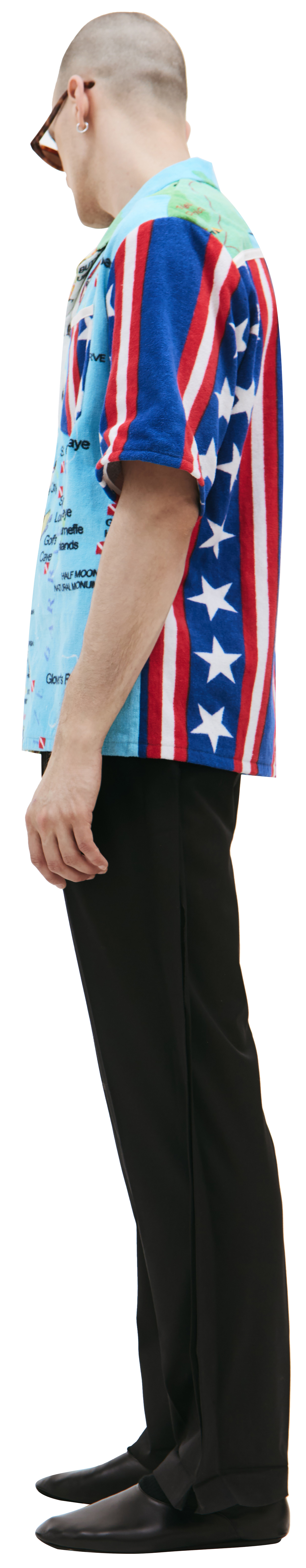 MARINE SERRE Рубашка в стиле пэчворк