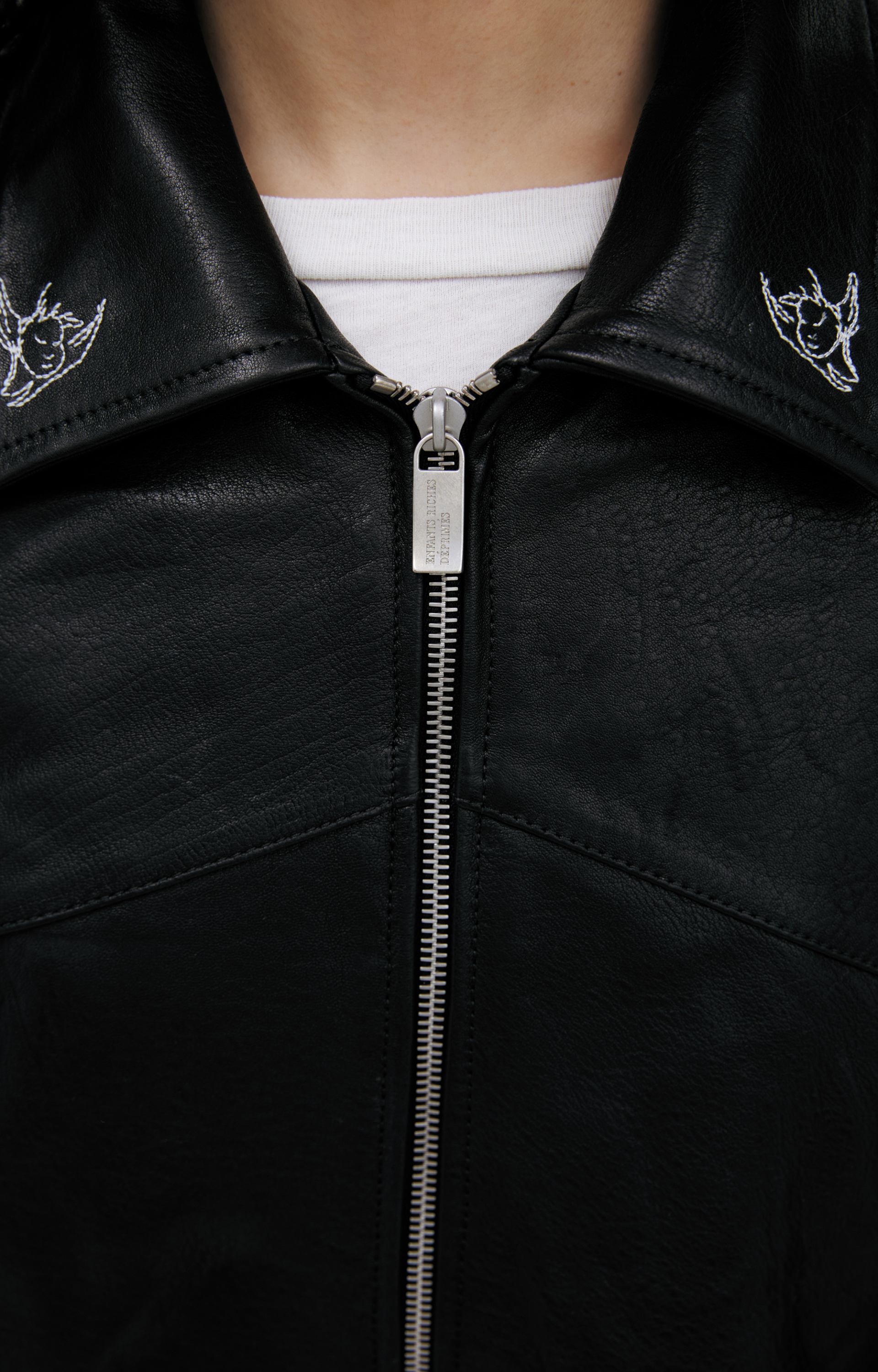 Enfants Riches Déprimés Кожаная куртка с вышивками