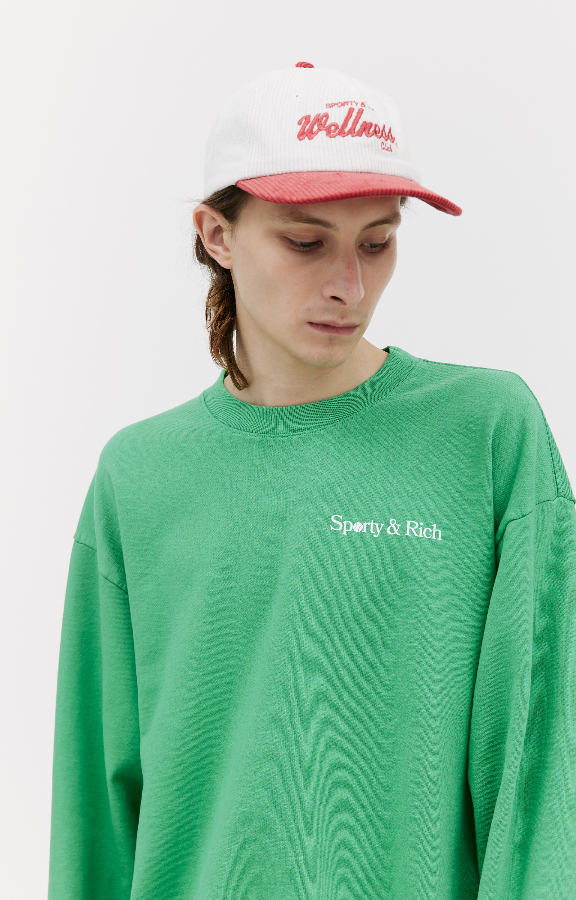 SPORTY & RICH Вельветовая кепка с вышивкой \'Wellness\'