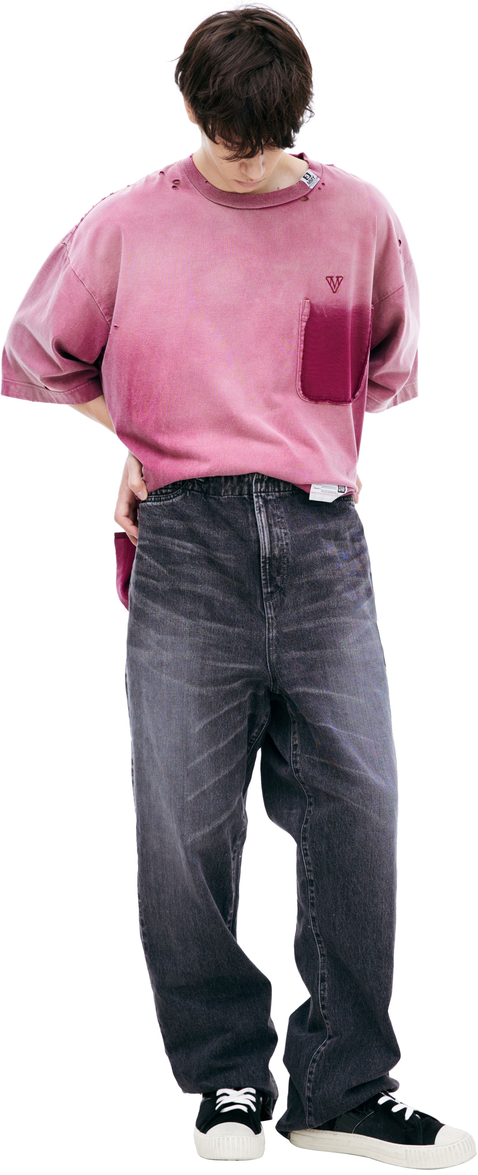 Maison Mihara Yasuhiro Джинсы с эффектом потертостей