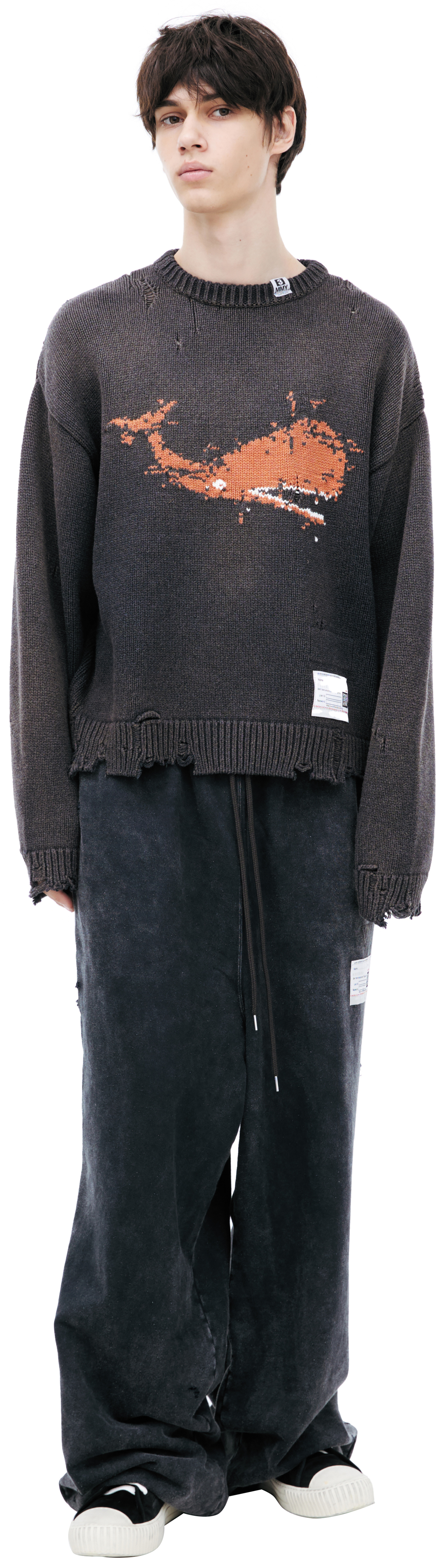 Maison Mihara Yasuhiro Свитер с вышитым принтом