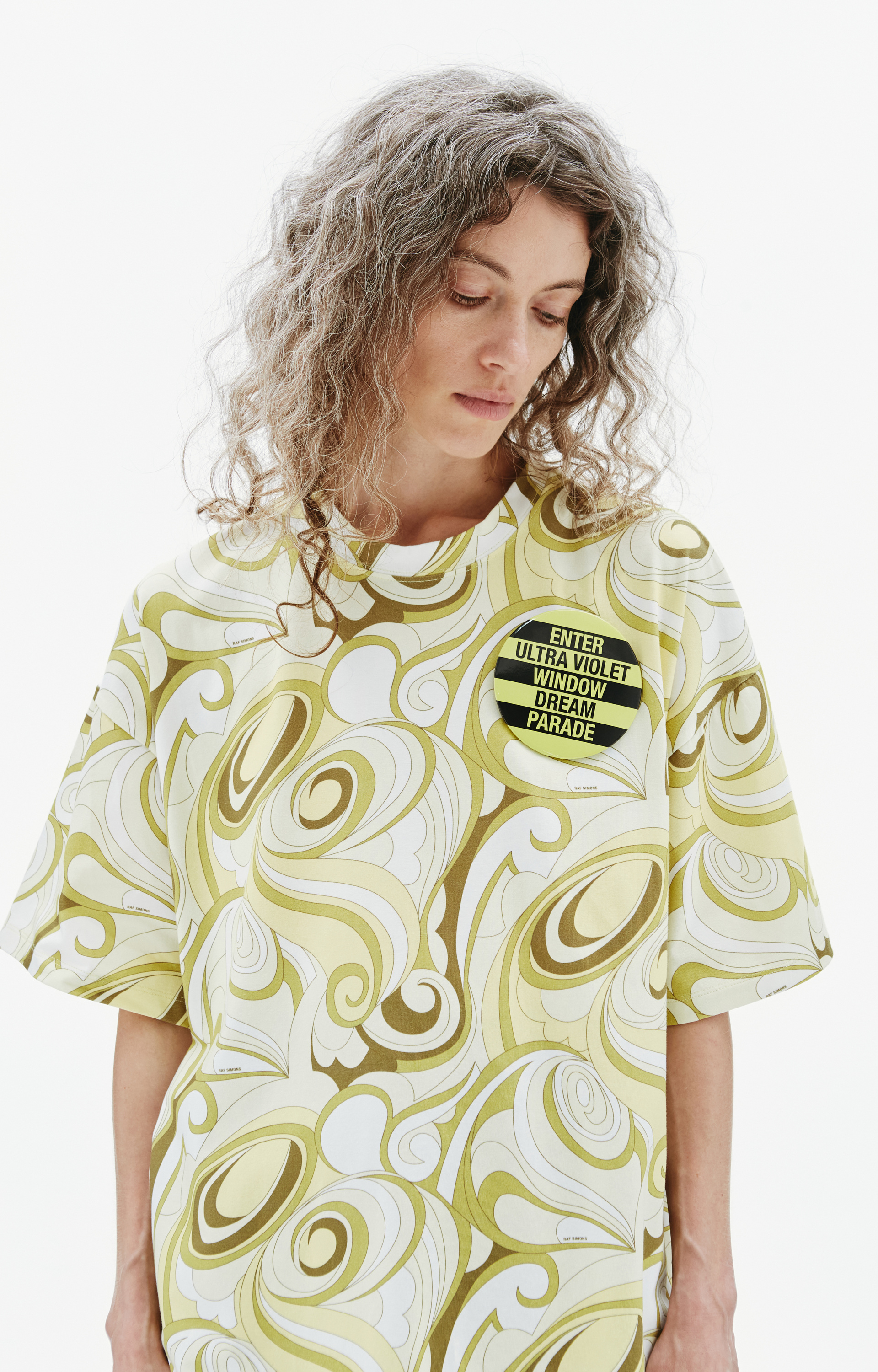 Raf Simons Желтая хлопковая футболка