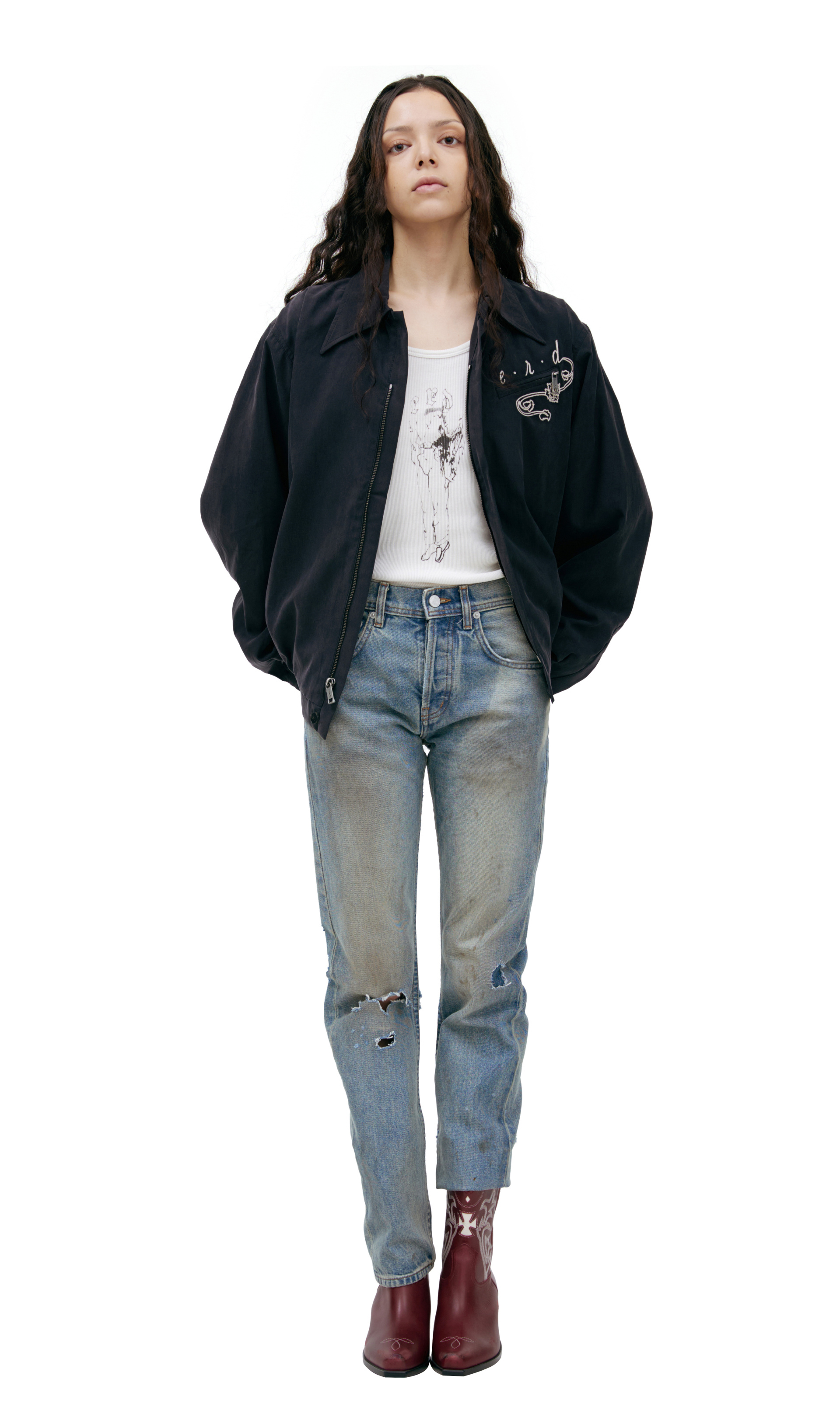 Enfants Riches Déprimés Черная куртка с вышивкой